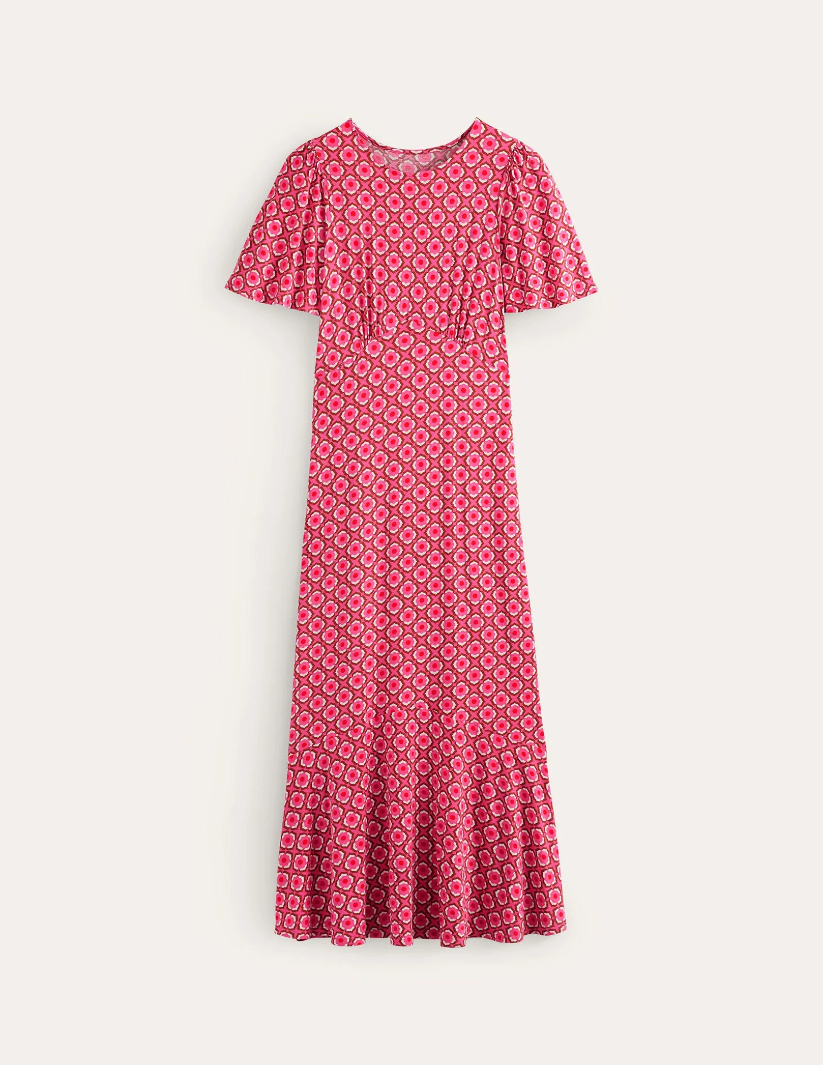 Felicity Jersey Midi Tea Dress-Sangria Sunset, Geo Pome - Image 6