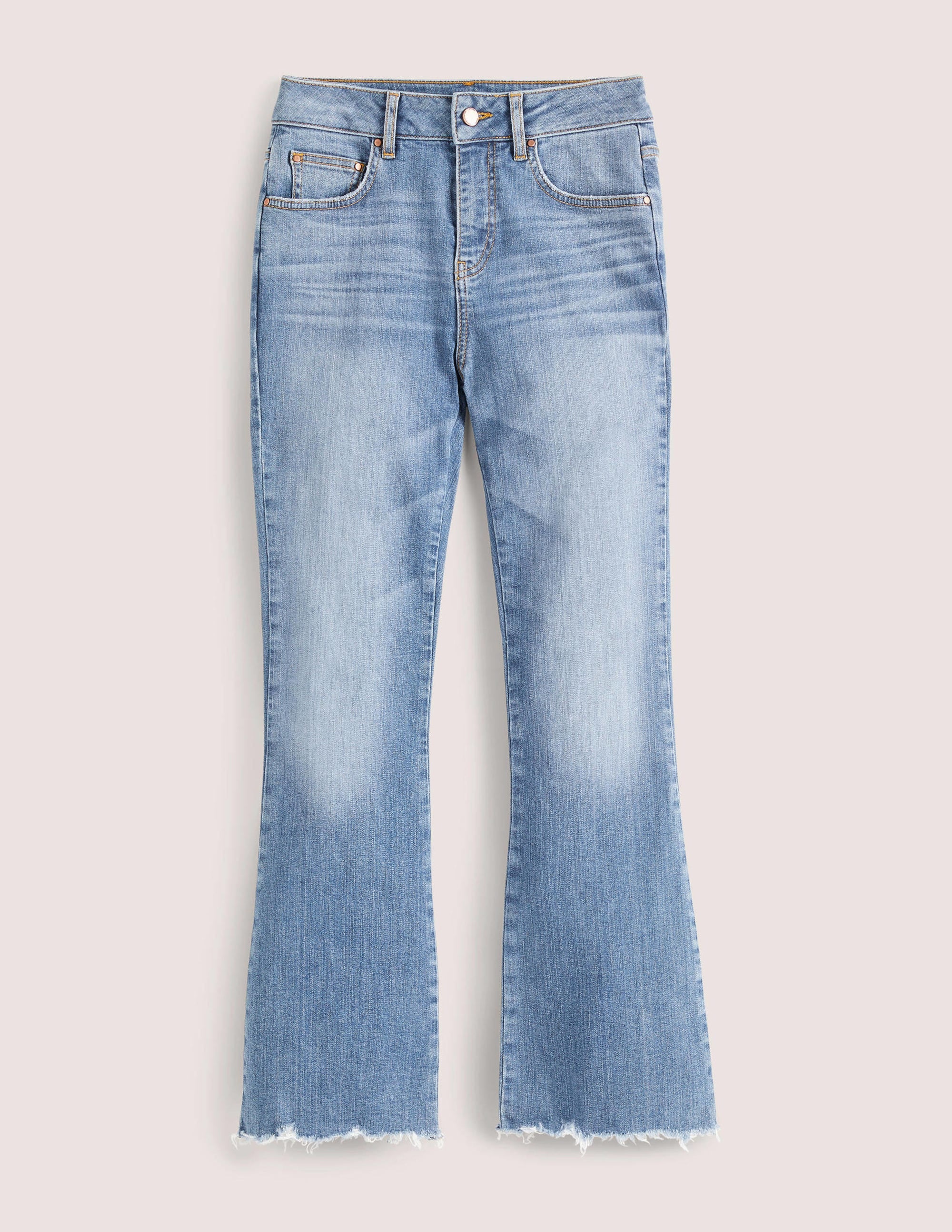 Fitted Cropped Flare Jeans-Light Vintage - Image 6