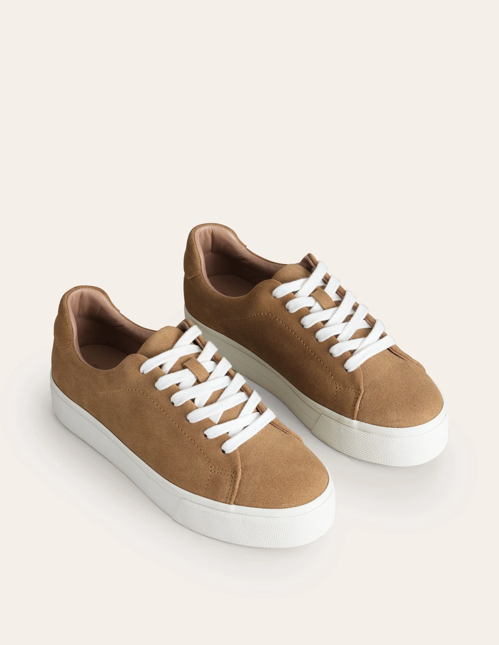 Flatform Trainers-Tan Suede - Image 3
