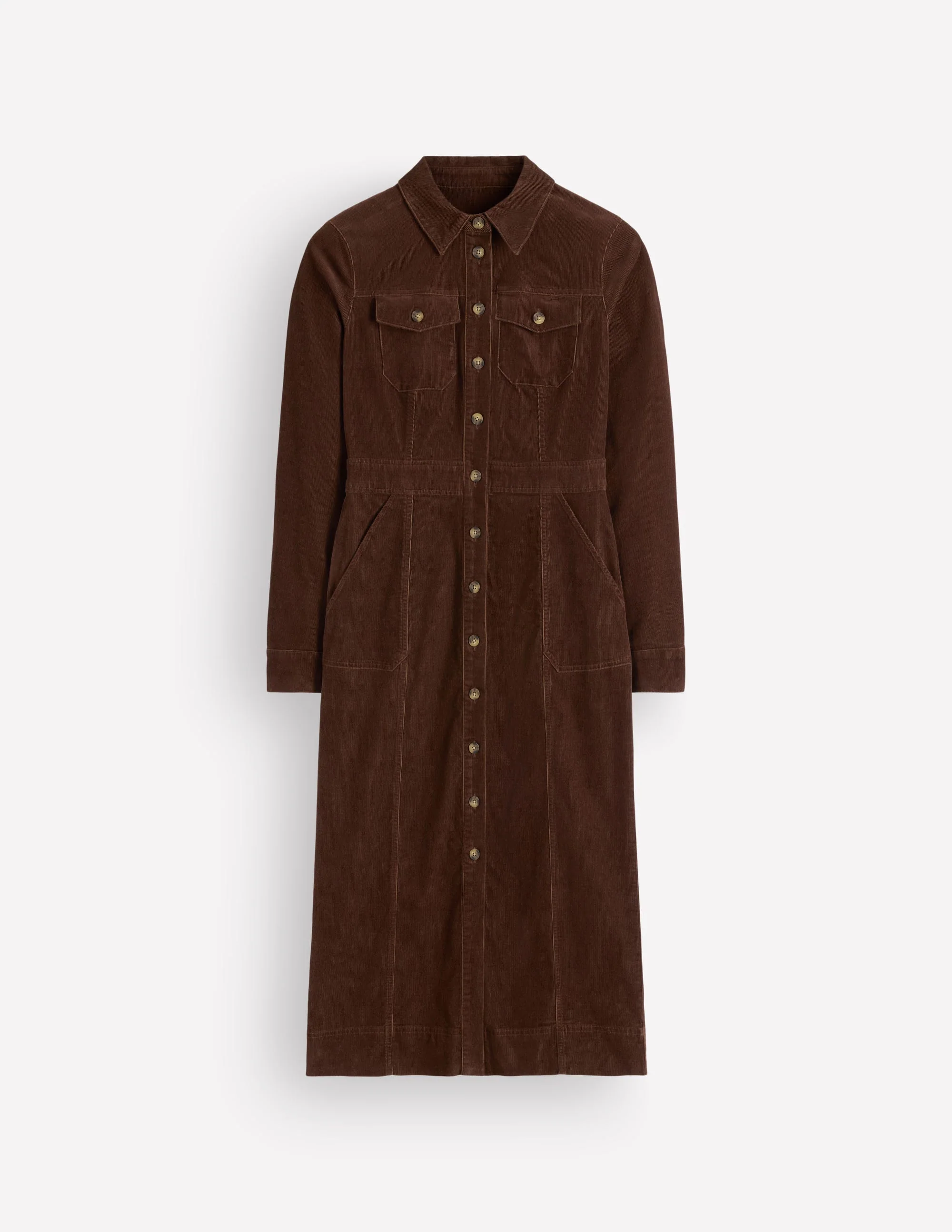 Fleur Cord Midi Dress-Raw Umber - Image 6
