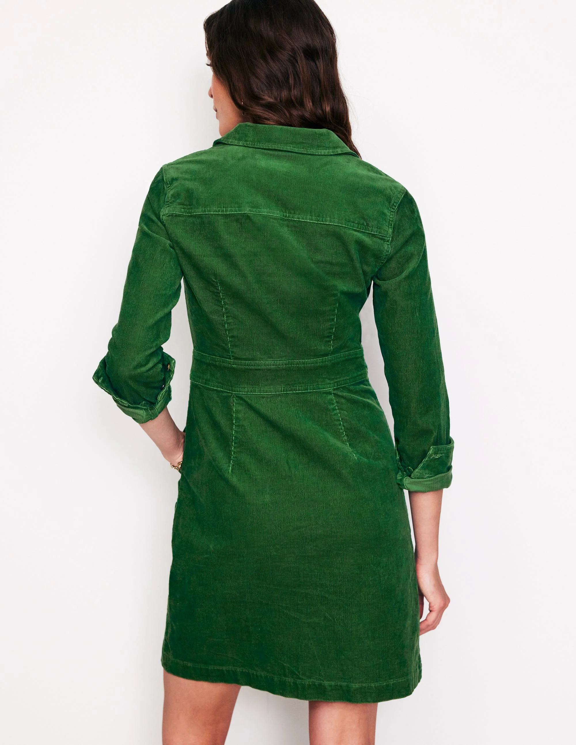 Flora Cord Shirt Dress-Eden - Image 3