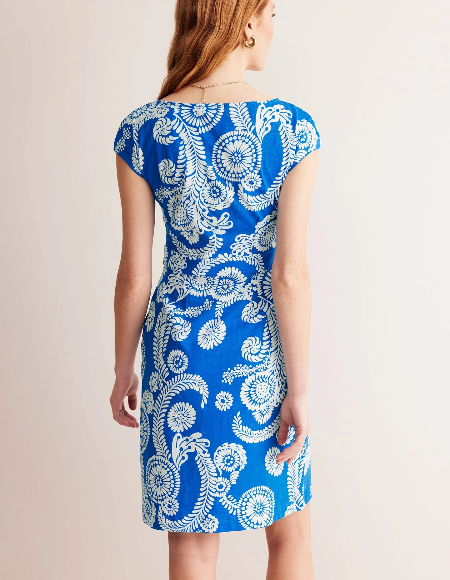 Florrie Jersey Dress-Indigo Bunting, Abstract Charm - Image 3