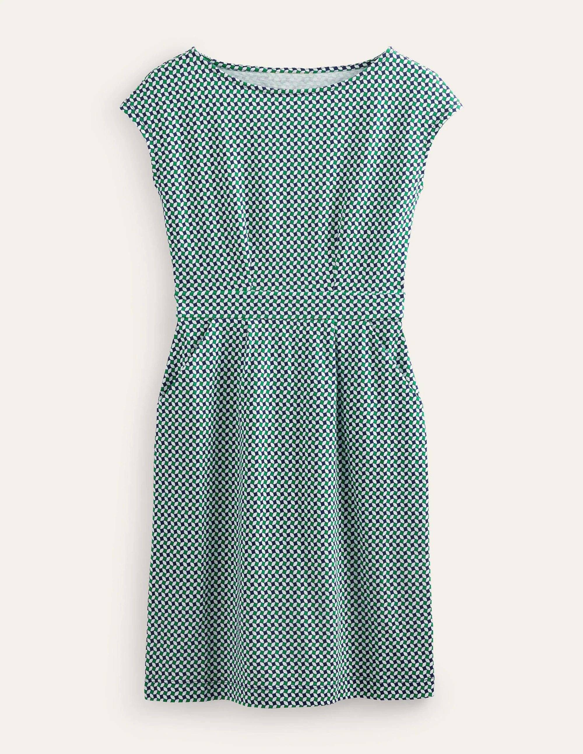 Florrie Jersey Dress-Meadow Green, Abstract Diamond - Image 10