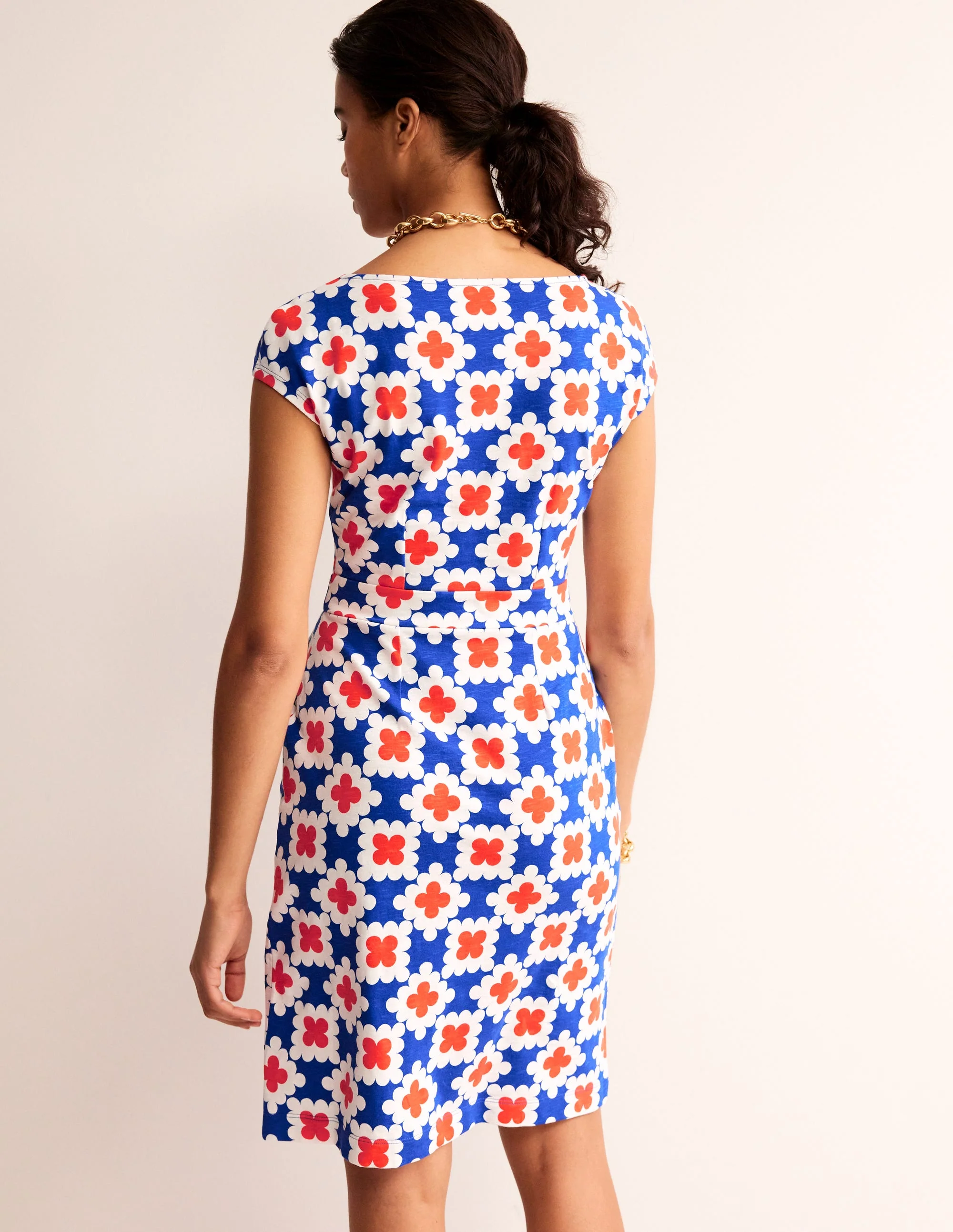 Florrie Jersey Dress-Surf the Web, Abstract Tile - Image 3