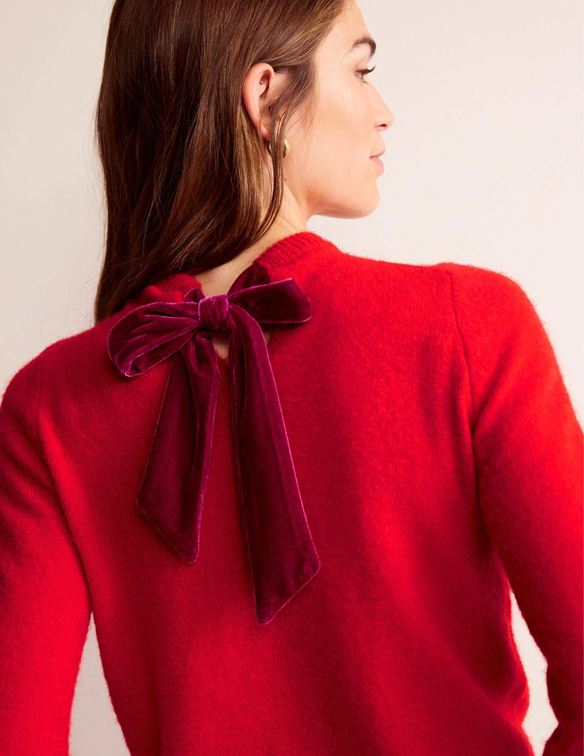 Fluffy Bow Back Jumper-Hot Pepper - Image 2