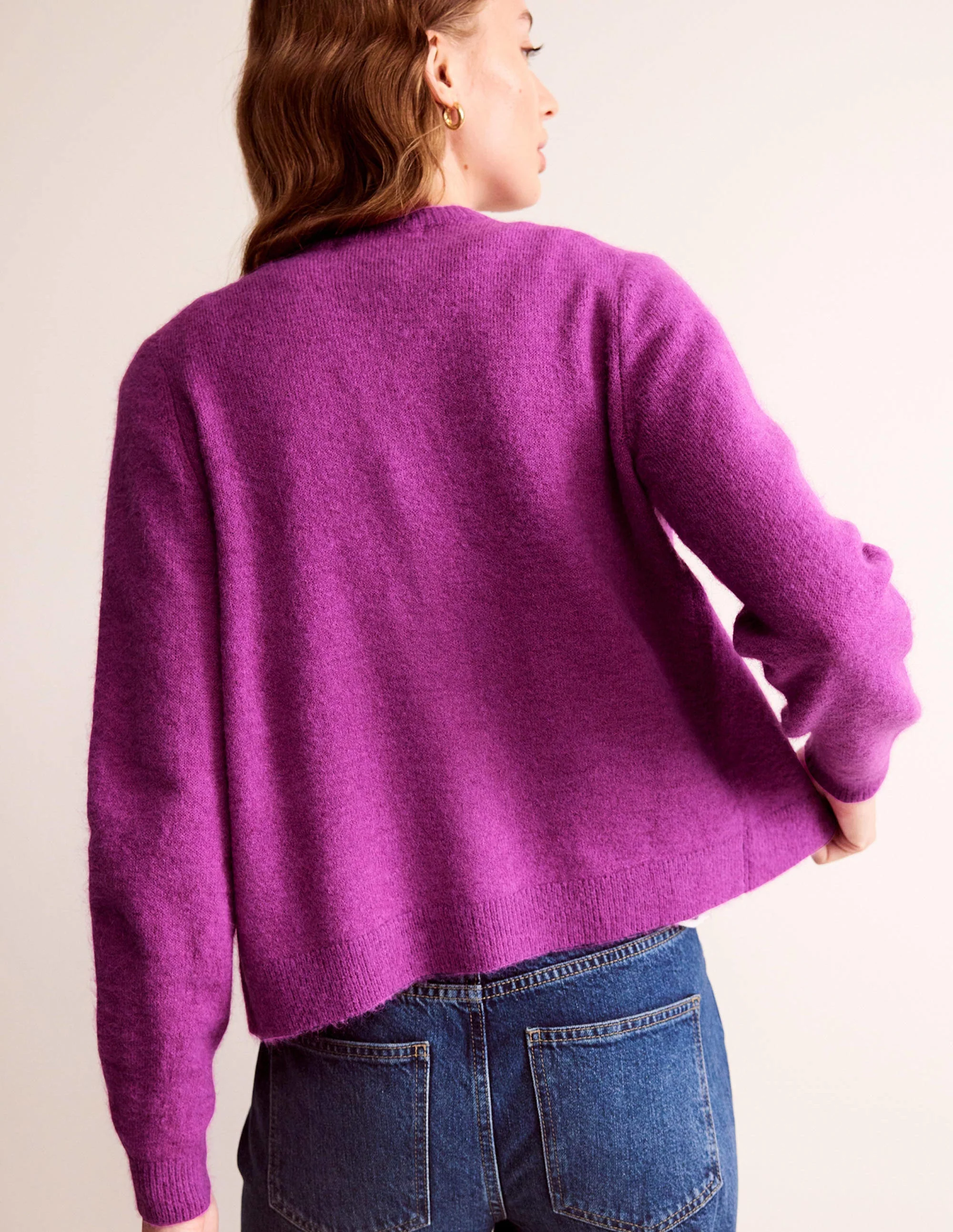 Fluffy Bow Cardigan-Festival Fuchsia - Image 3