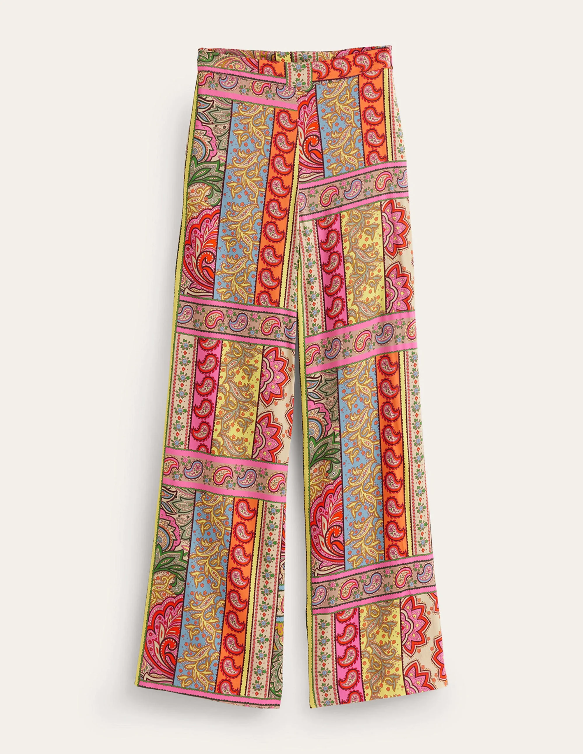 Fluid Wide-Leg Trousers-Multi, Patchwork - Image 6
