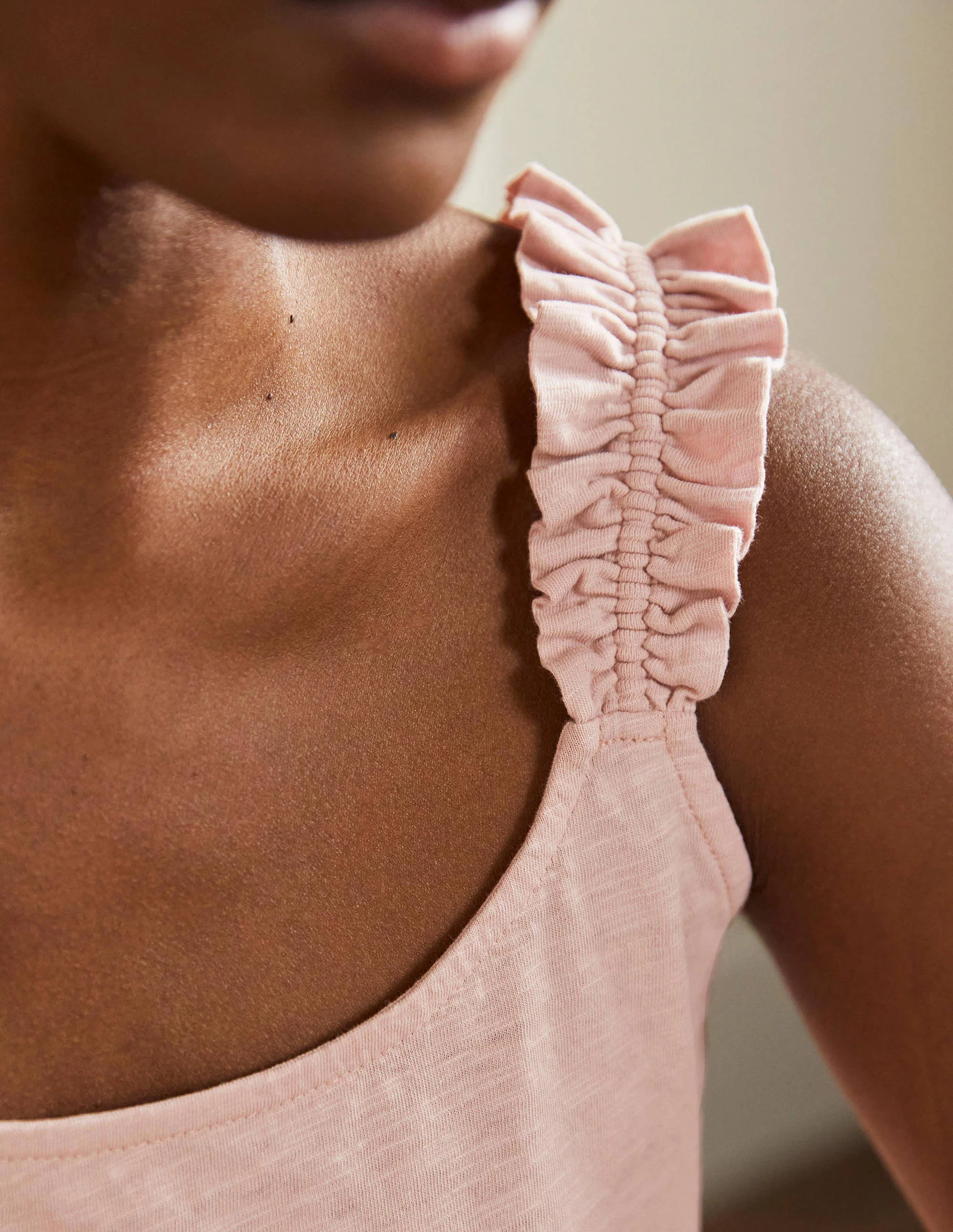 Frill Strap Jersey Top-Milkshake - Image 2