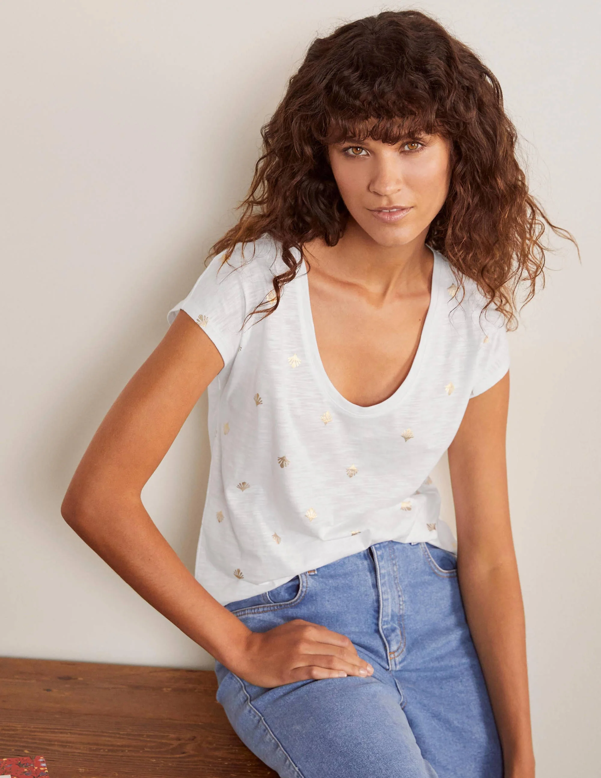 Fun Voop Tee-White, Coral Tile