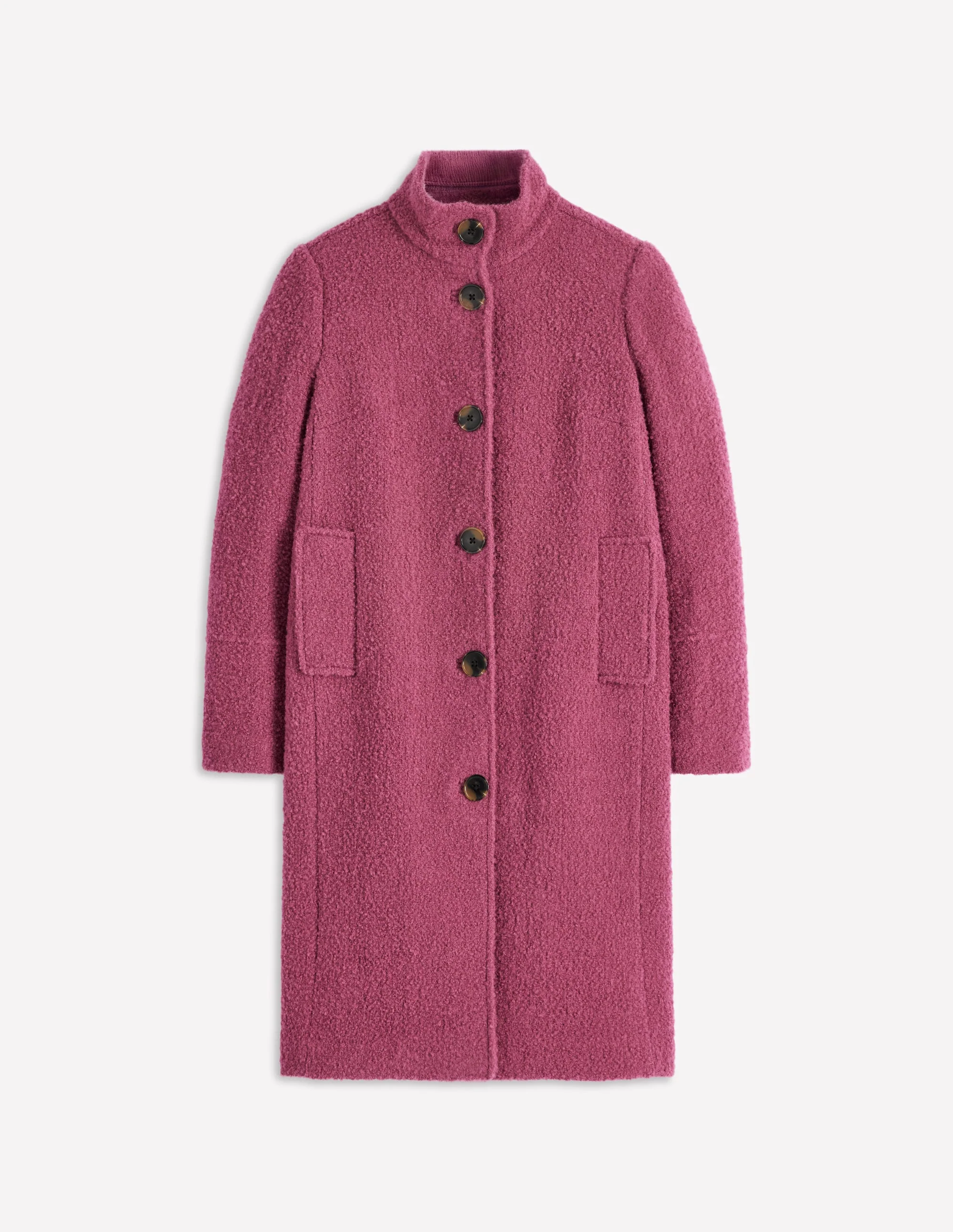 Funnel Neck Wool Coat-Pink Heather - Image 7