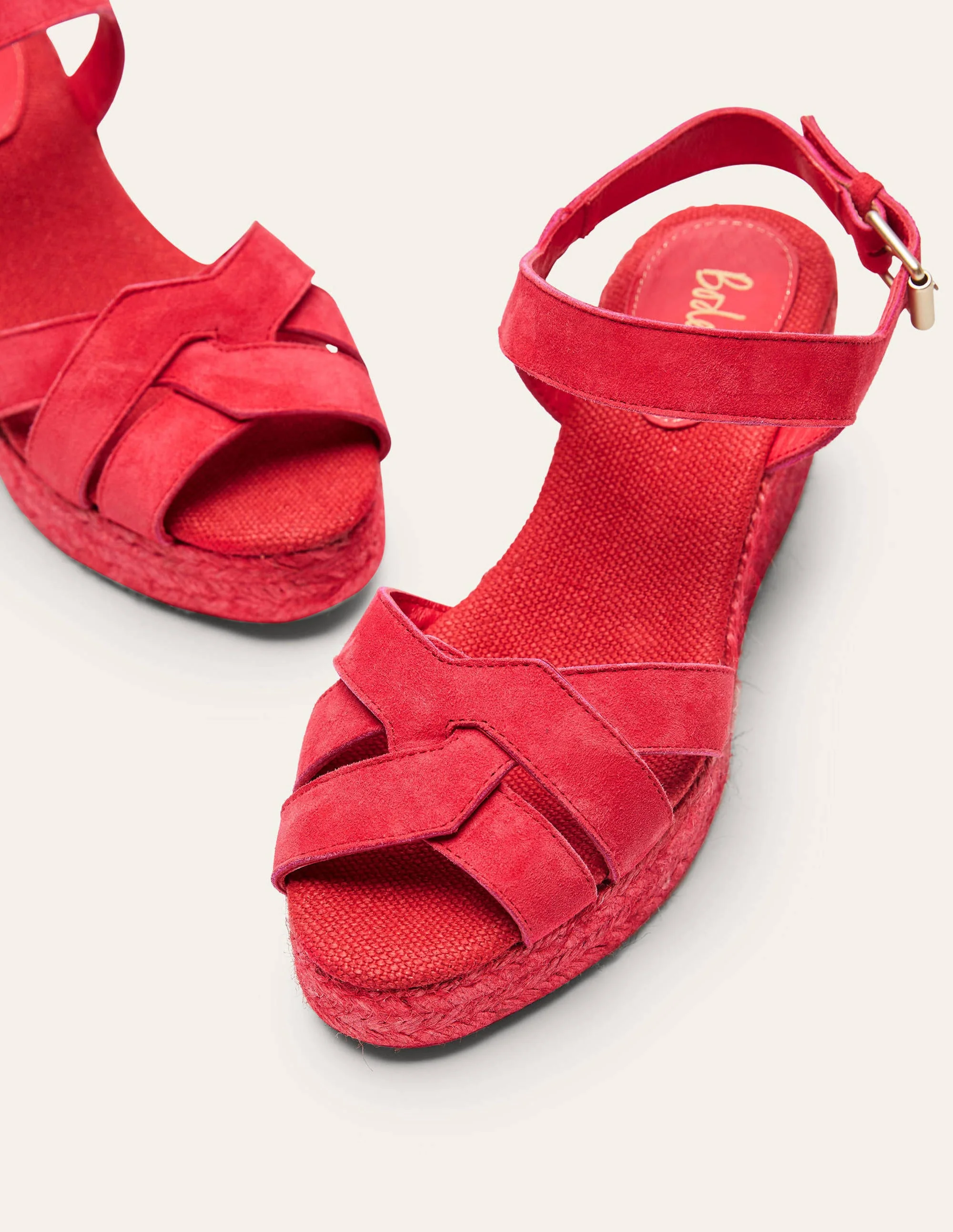 Geometric Espadrille Wedges-Bright Poppy - Image 4