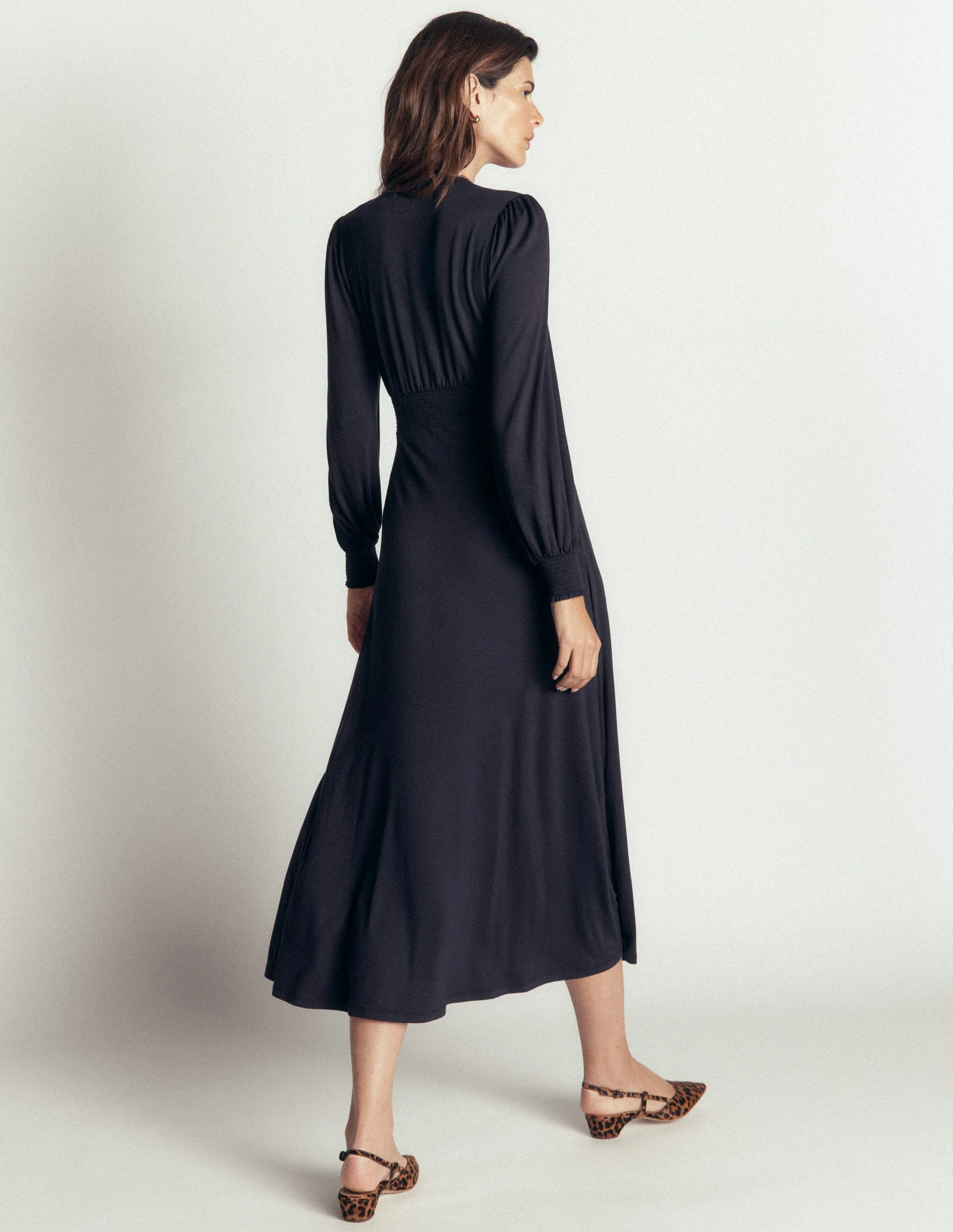 Georgia Jersey Midi Dress-Navy - Image 3