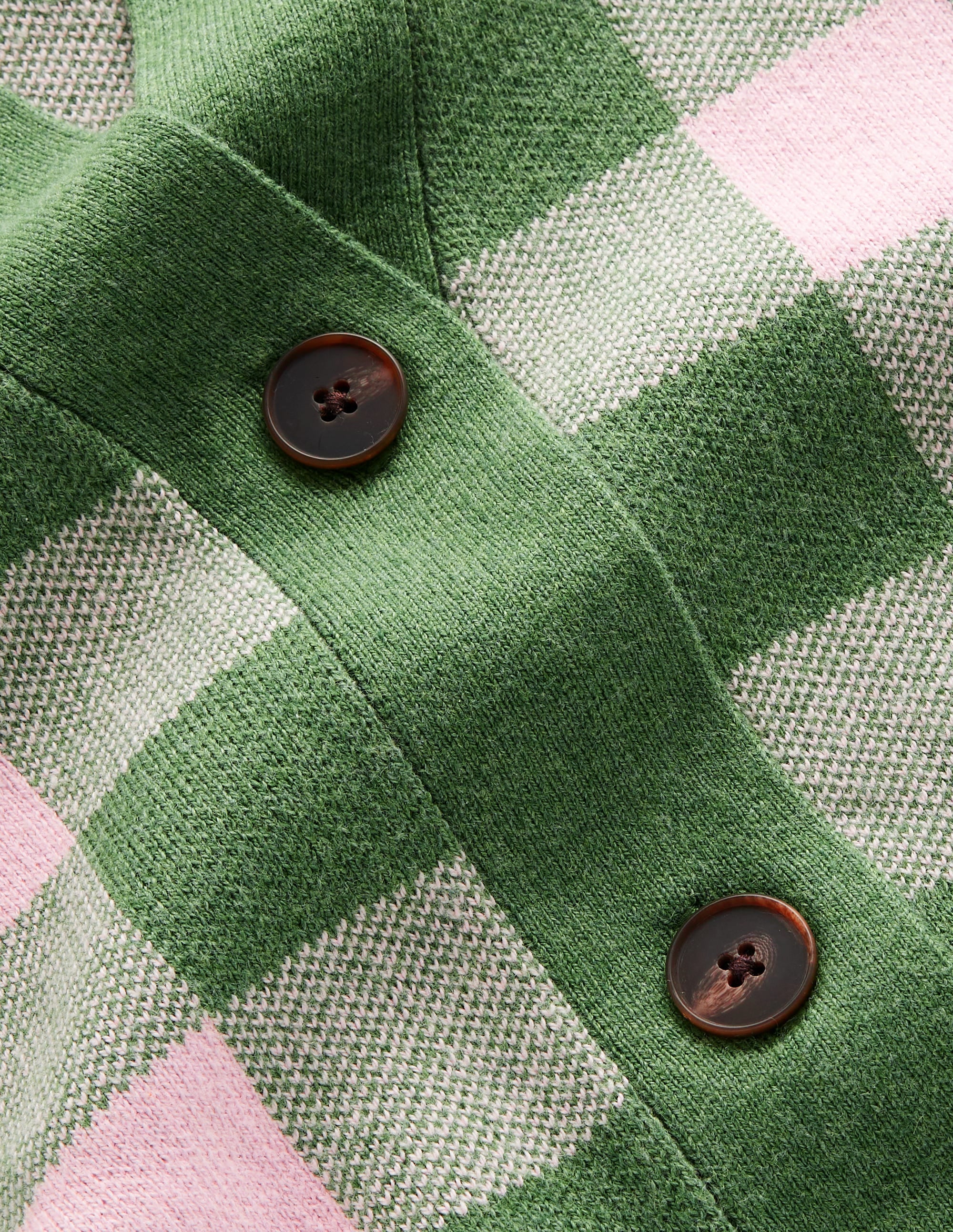 Gingham Cardigan-Green Tambourine, Orchid Pink - Image 7