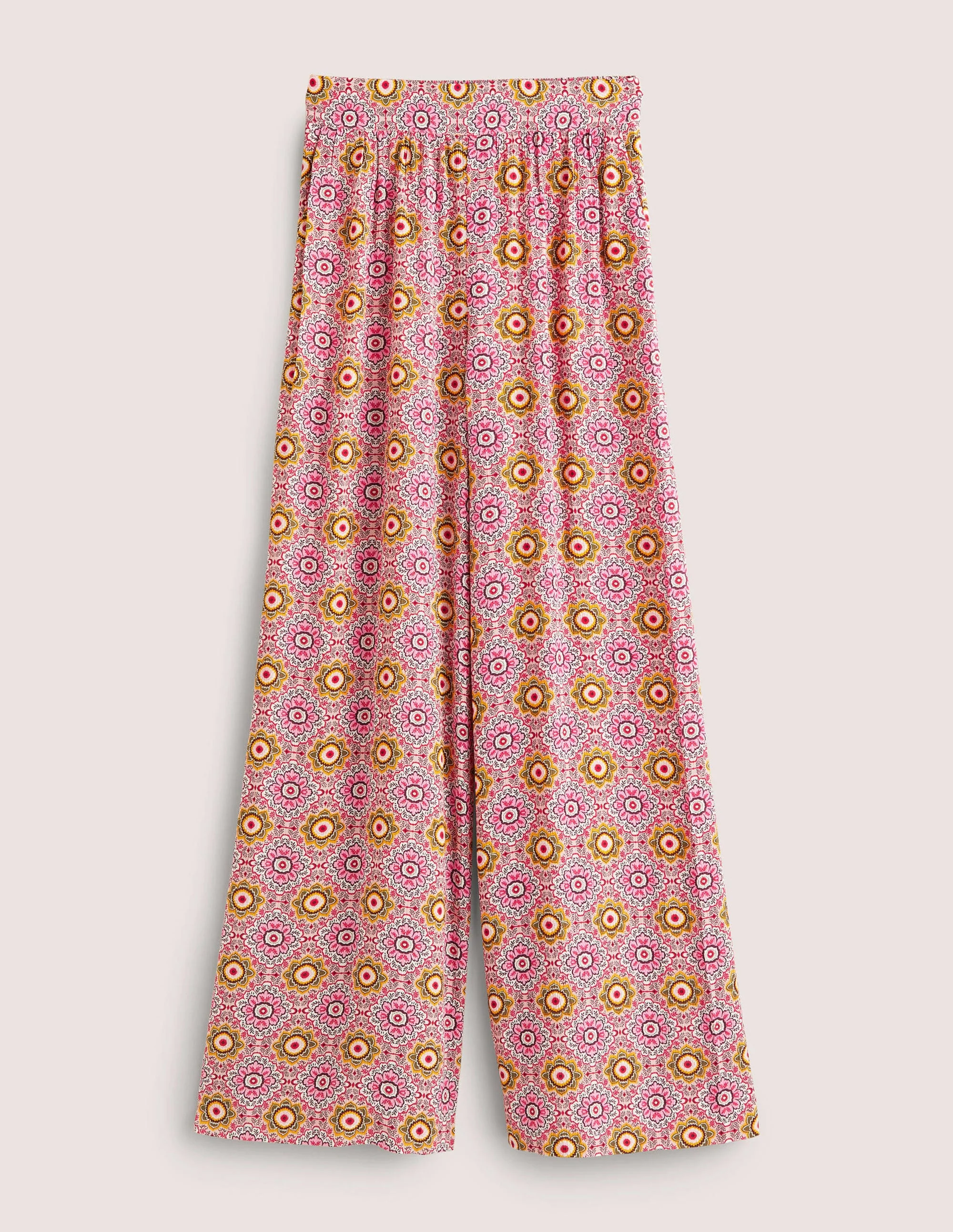 Grace Crinkle Wide Leg Trouser-Milkshake, Paradise Garden - Image 5