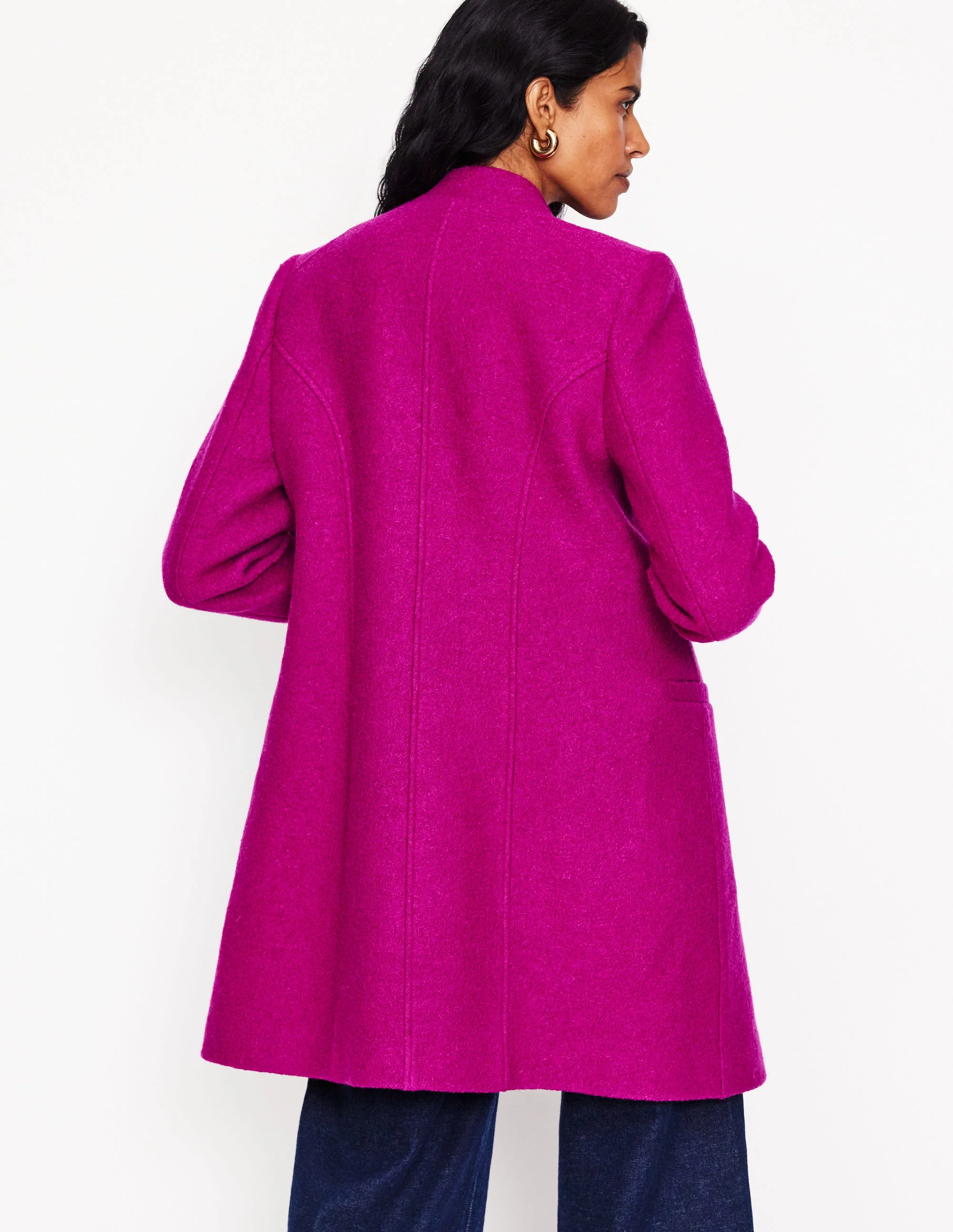 Hamilton Textured Coat-Vibrant Plum - Image 3