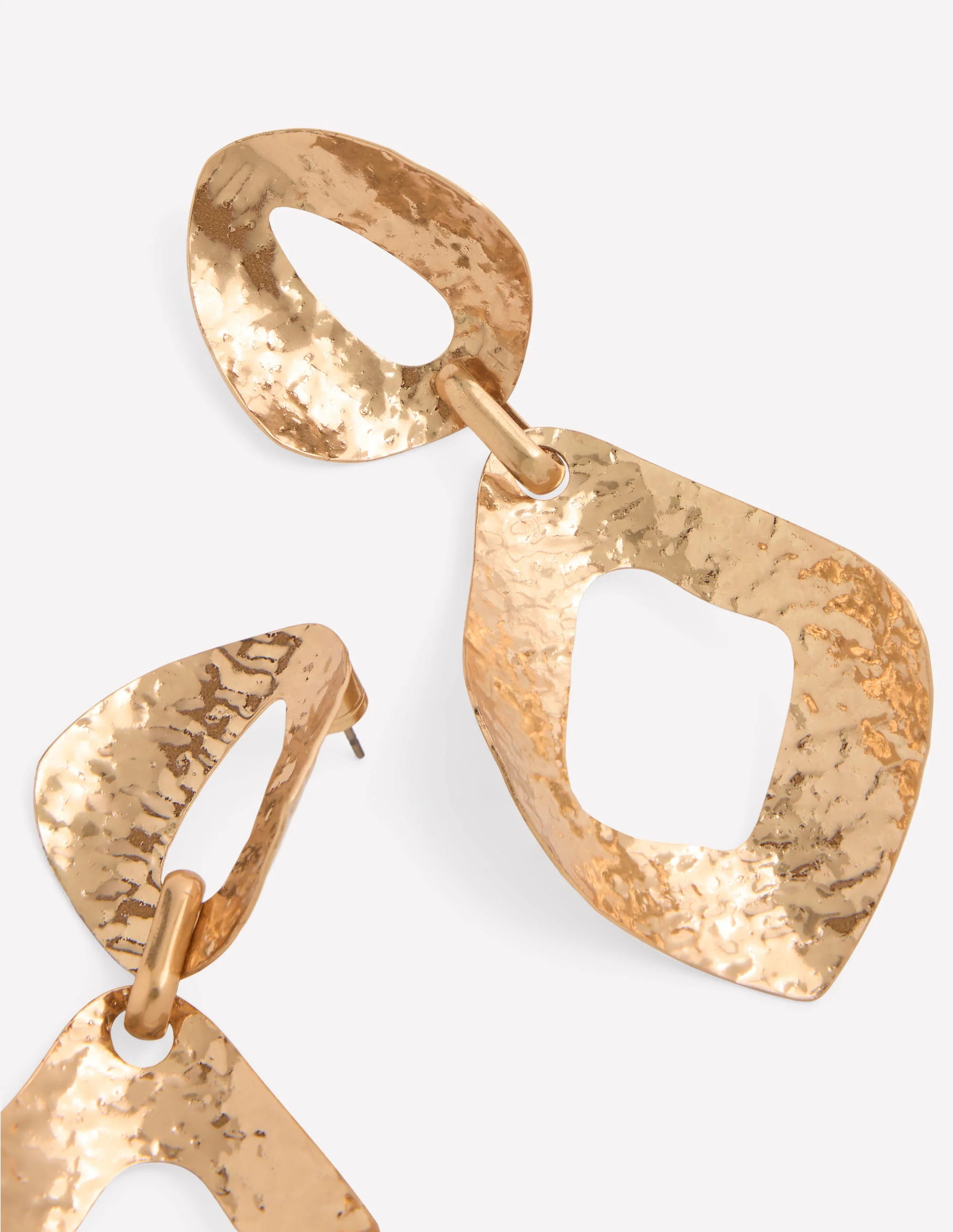 Hammered Double Earrings-Gold Colour - Image 4