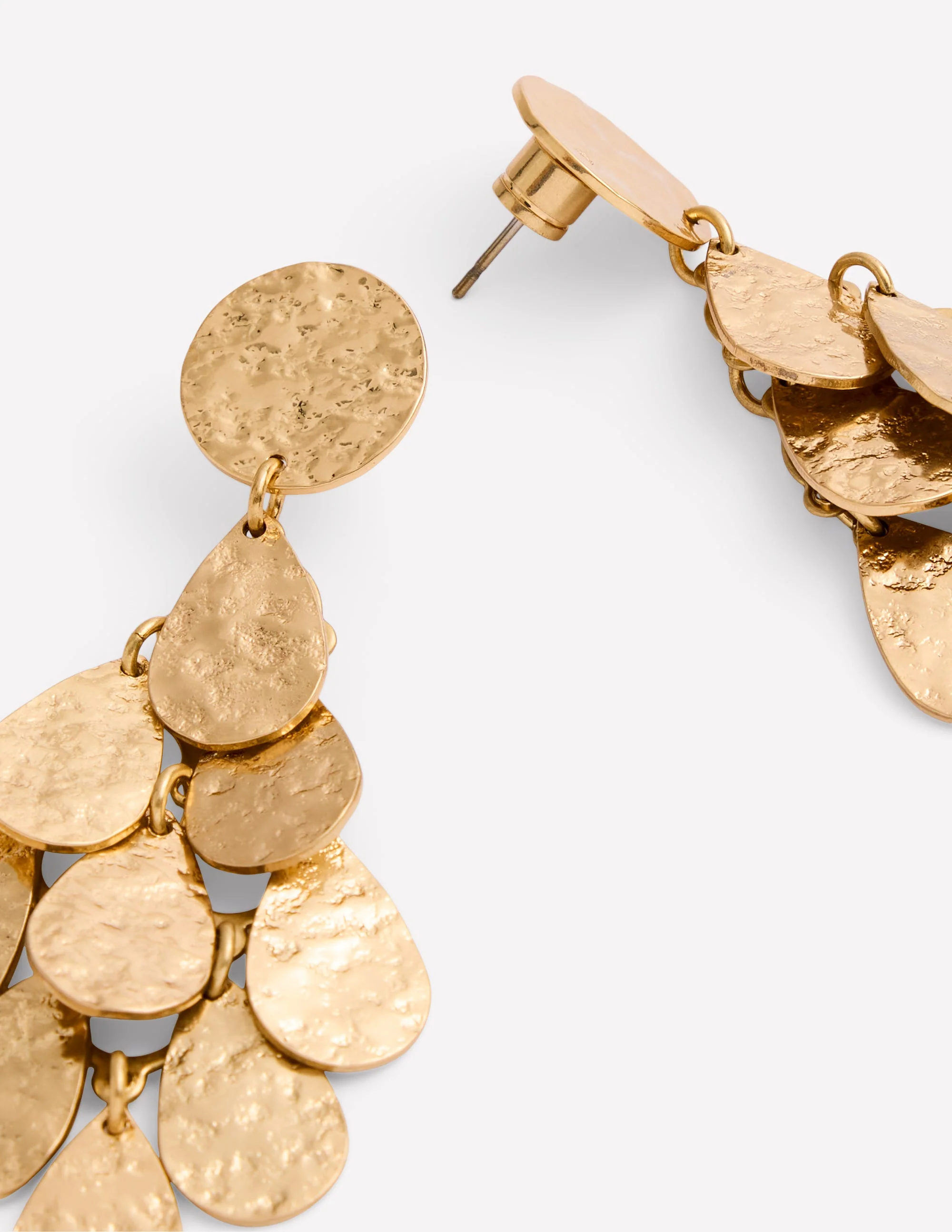Hammered Teardrop Earrings-Gold - Image 3