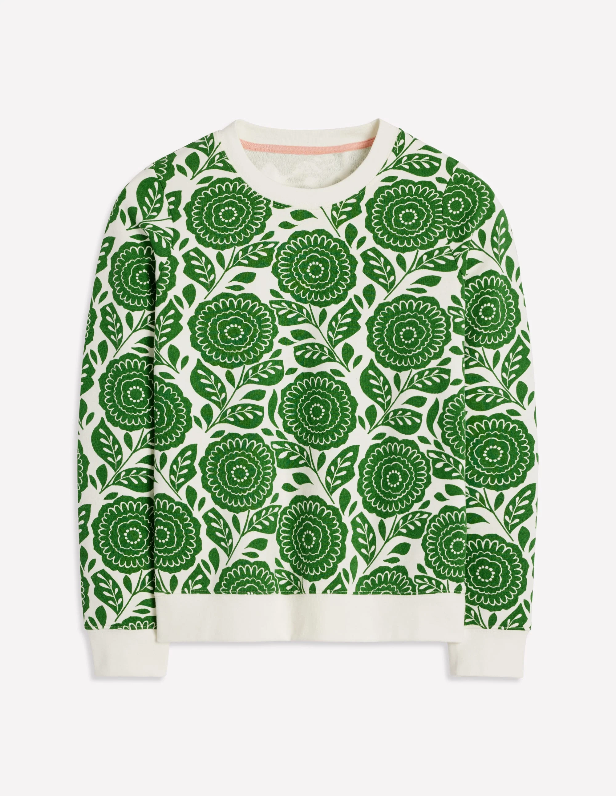 Hannah Printed Sweatshirt-Paradise Green, Dahlia stamp - Image 5