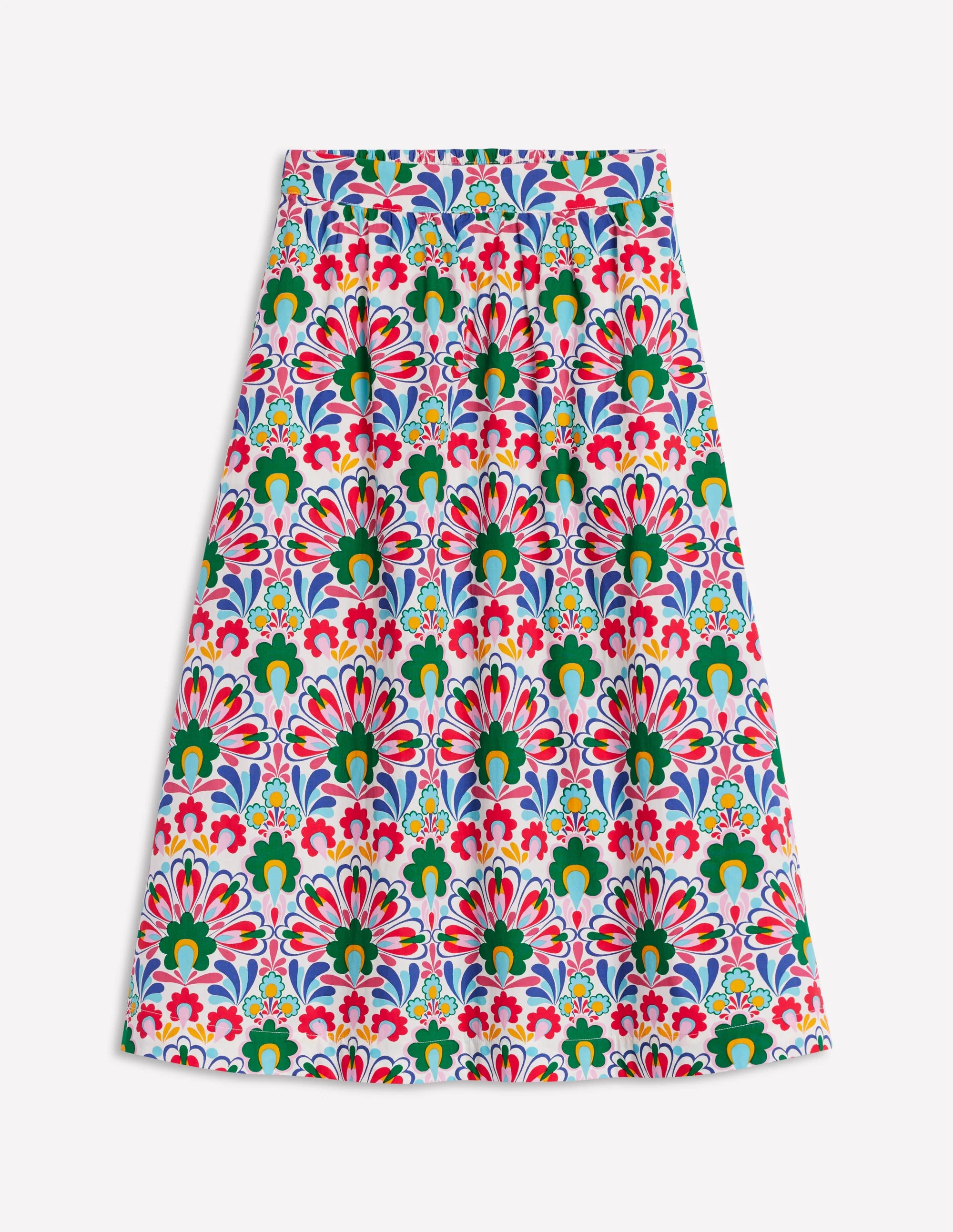 Hattie Poplin Midi Skirt-Multi, Decorative Dandelion - Image 5