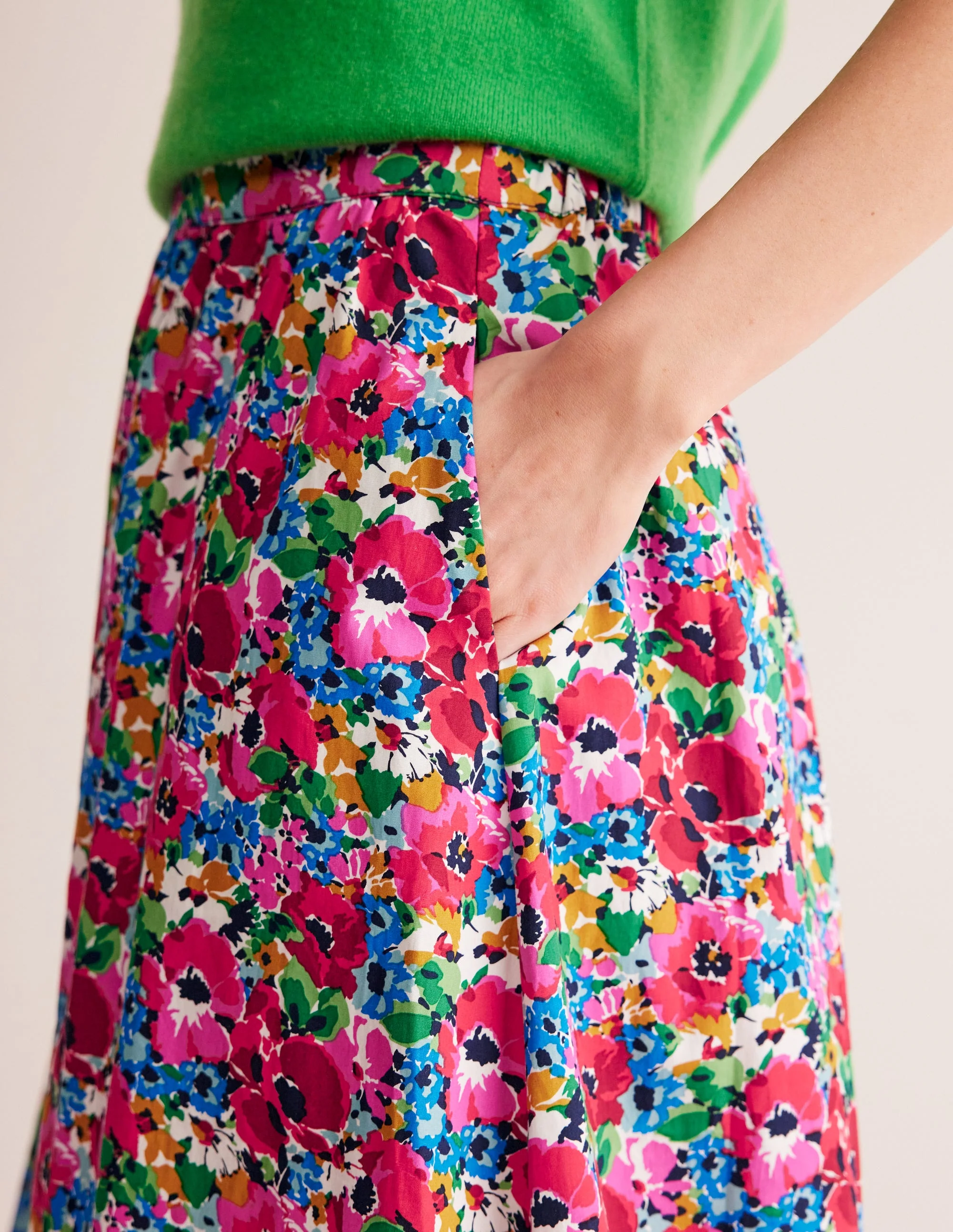 Hattie Poplin Midi Skirt-Multi, Wild Poppy - Image 2