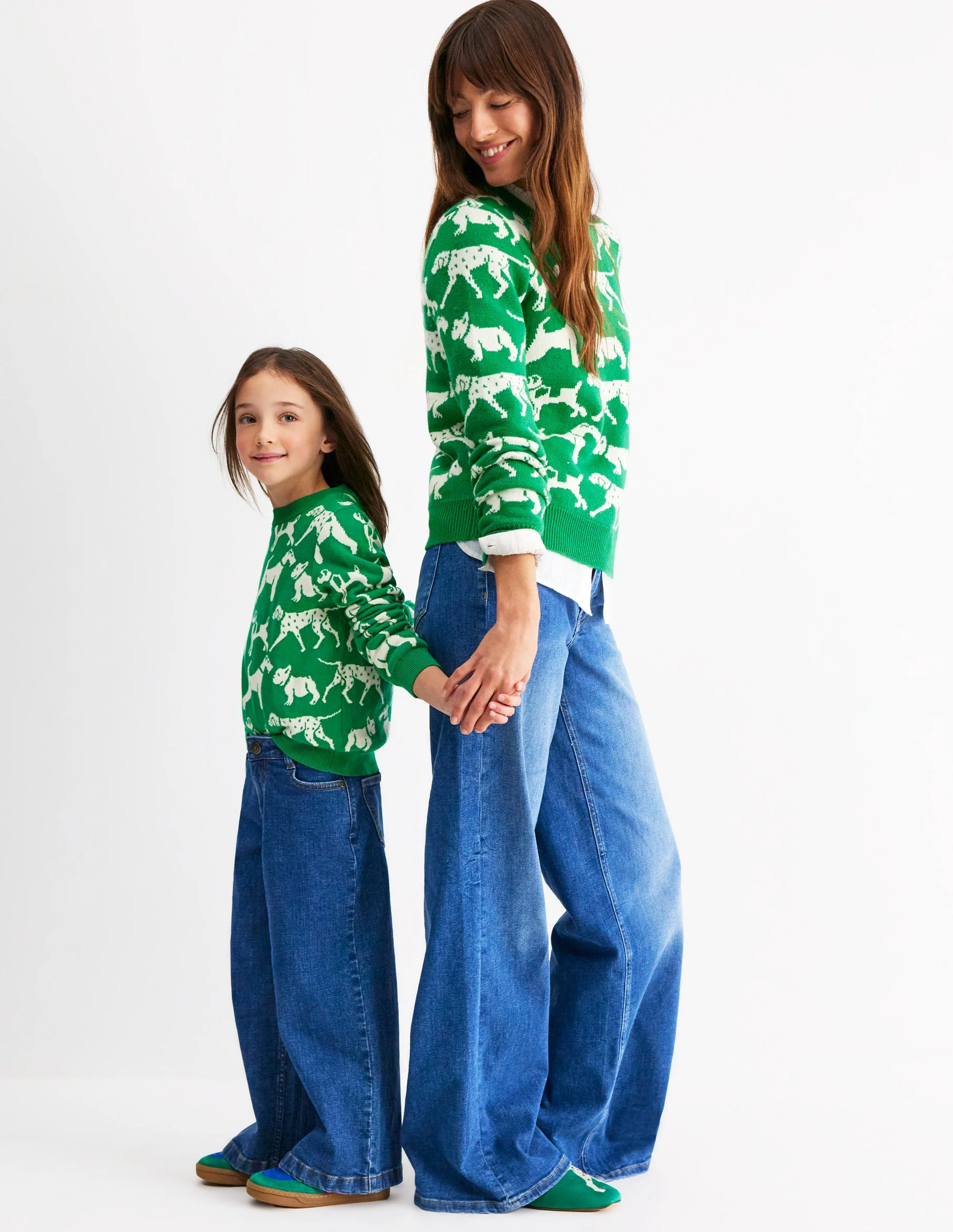 Heather Jacquard Jumper-Sapling Green, Dogs - Image 6
