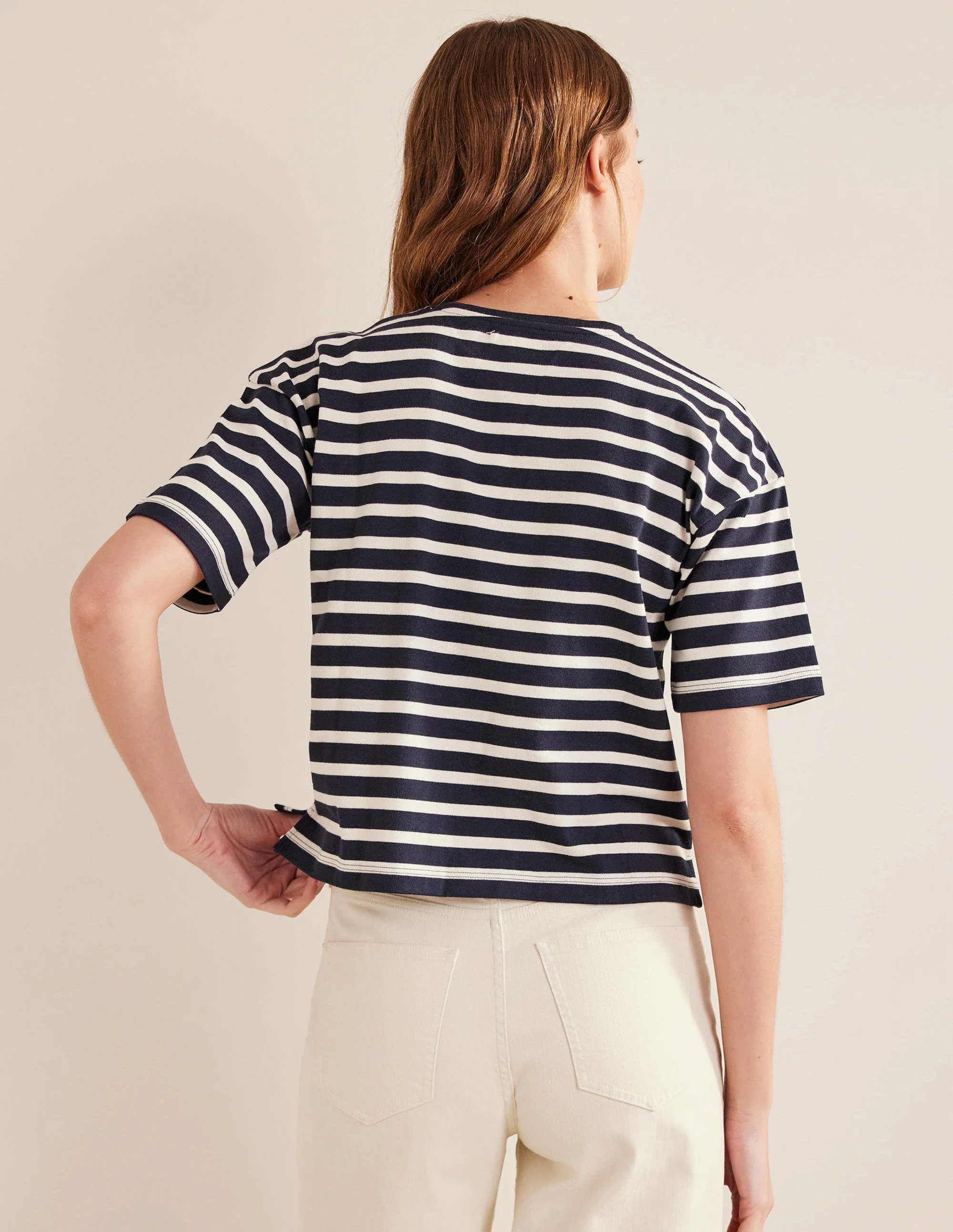Heavyweight Breton T-Shirt-Navy/Ivory Stripe - Image 3