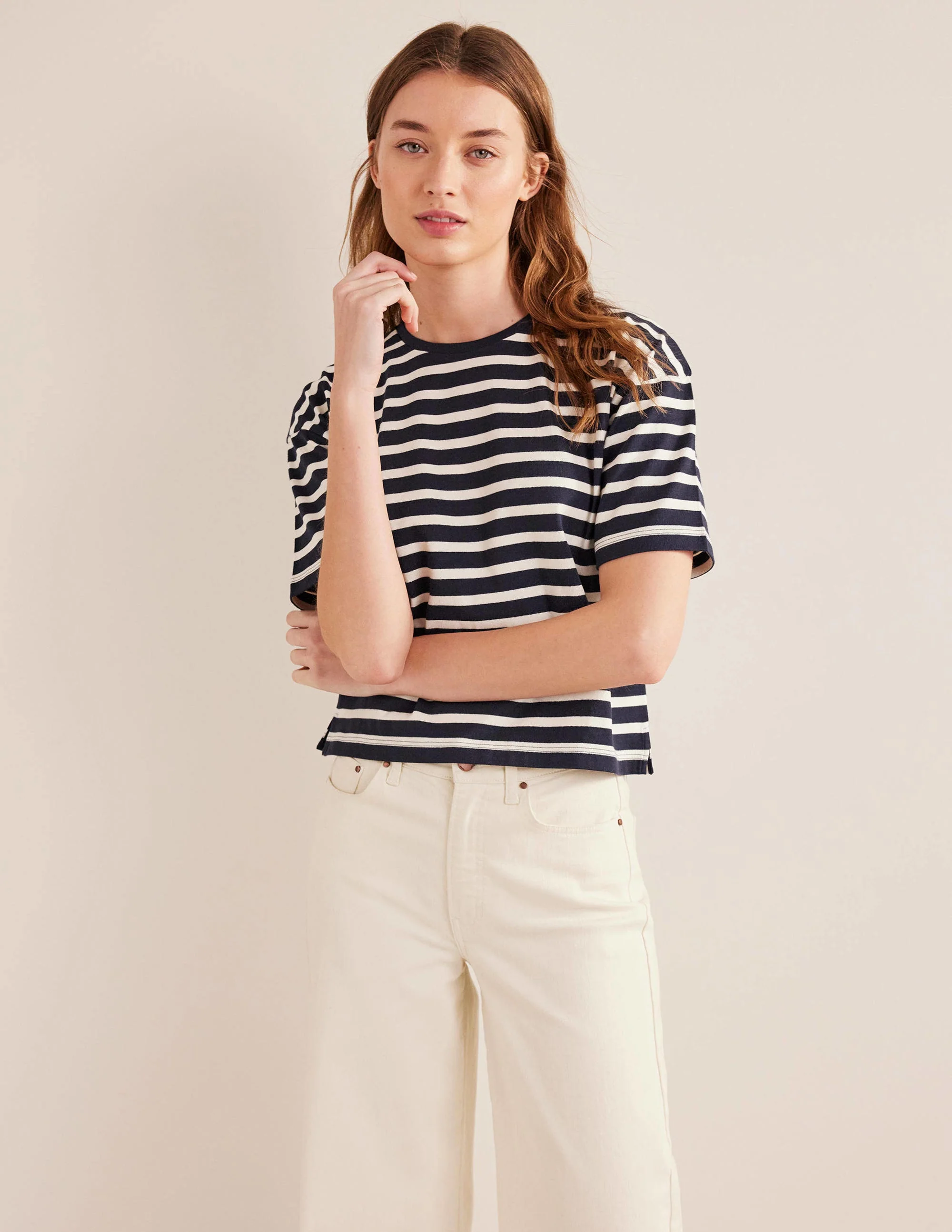 Heavyweight Breton T-Shirt-Navy/Ivory Stripe - Image 4