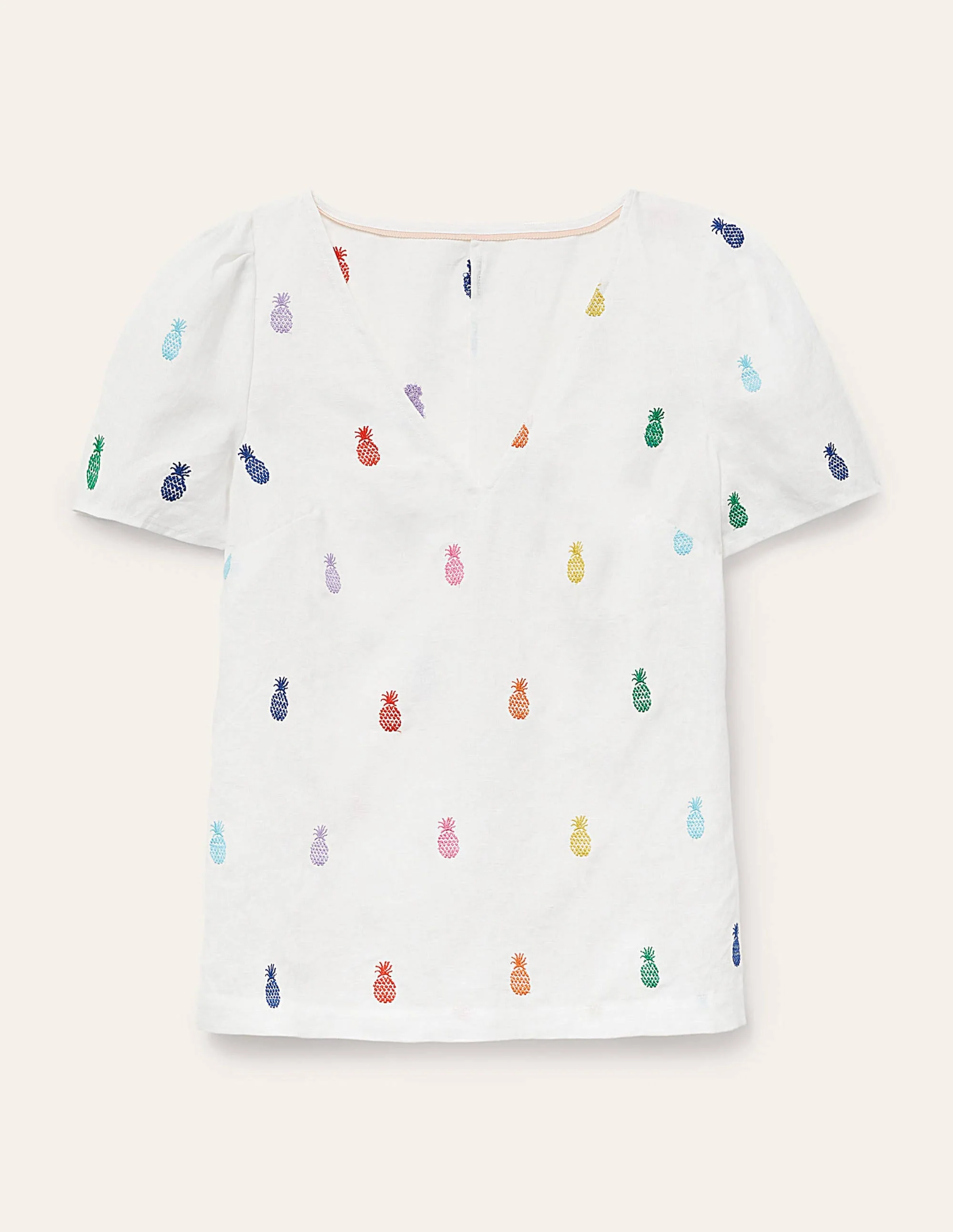 Heidi Top-White Pineapple Embroidery - Image 6