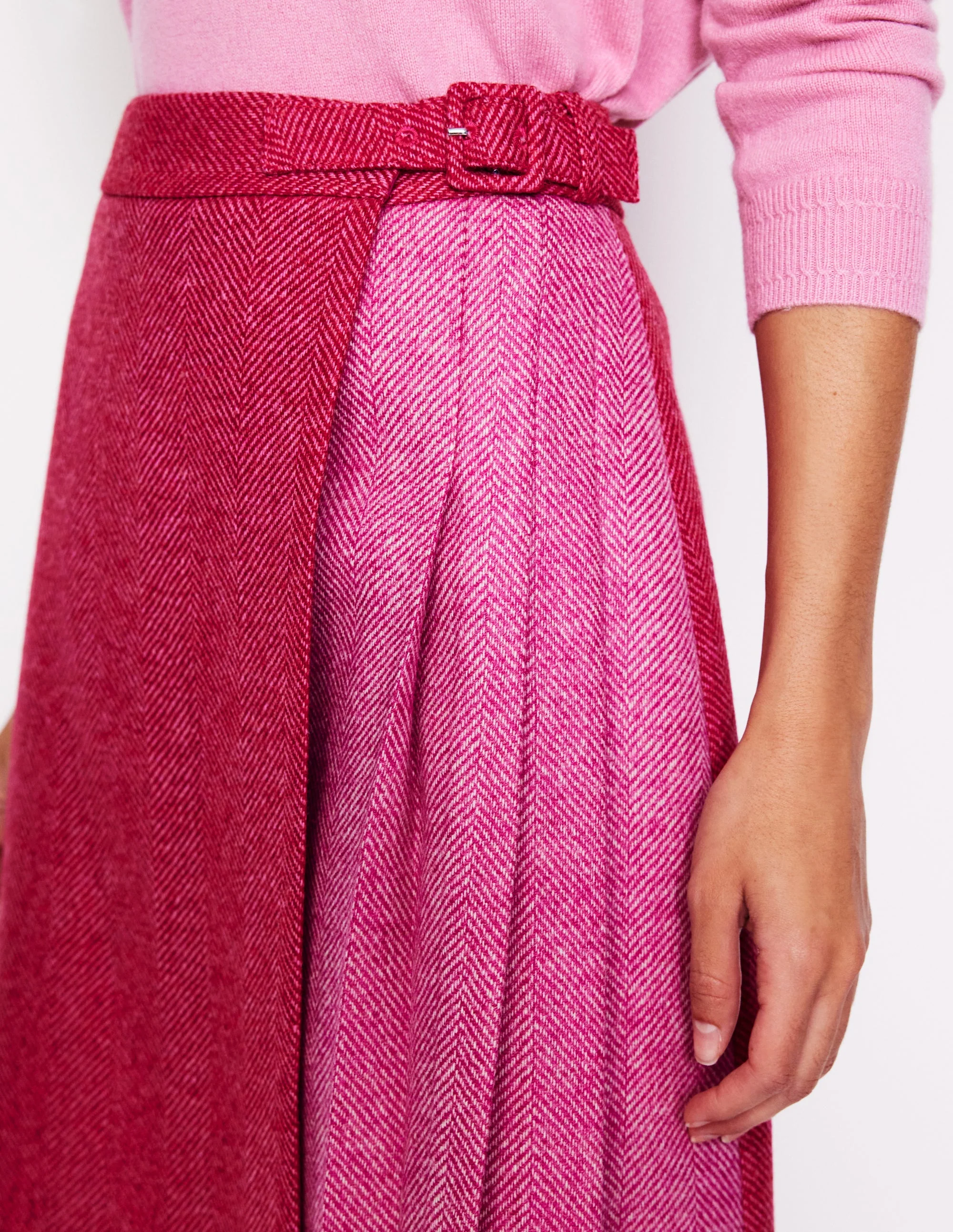 Helen Buckled Kilt-Pink Herringbone - Image 2