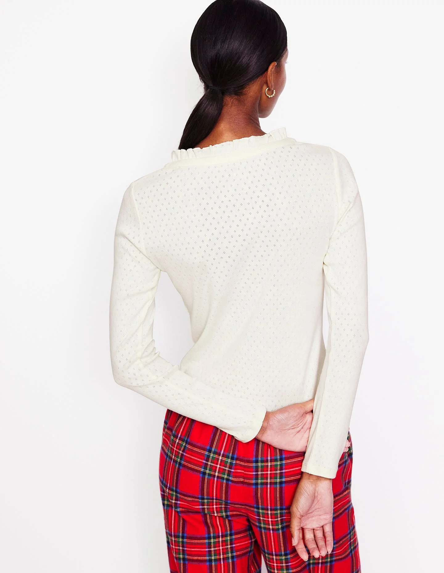 Henley Pyjama Top-Ivory - Image 3