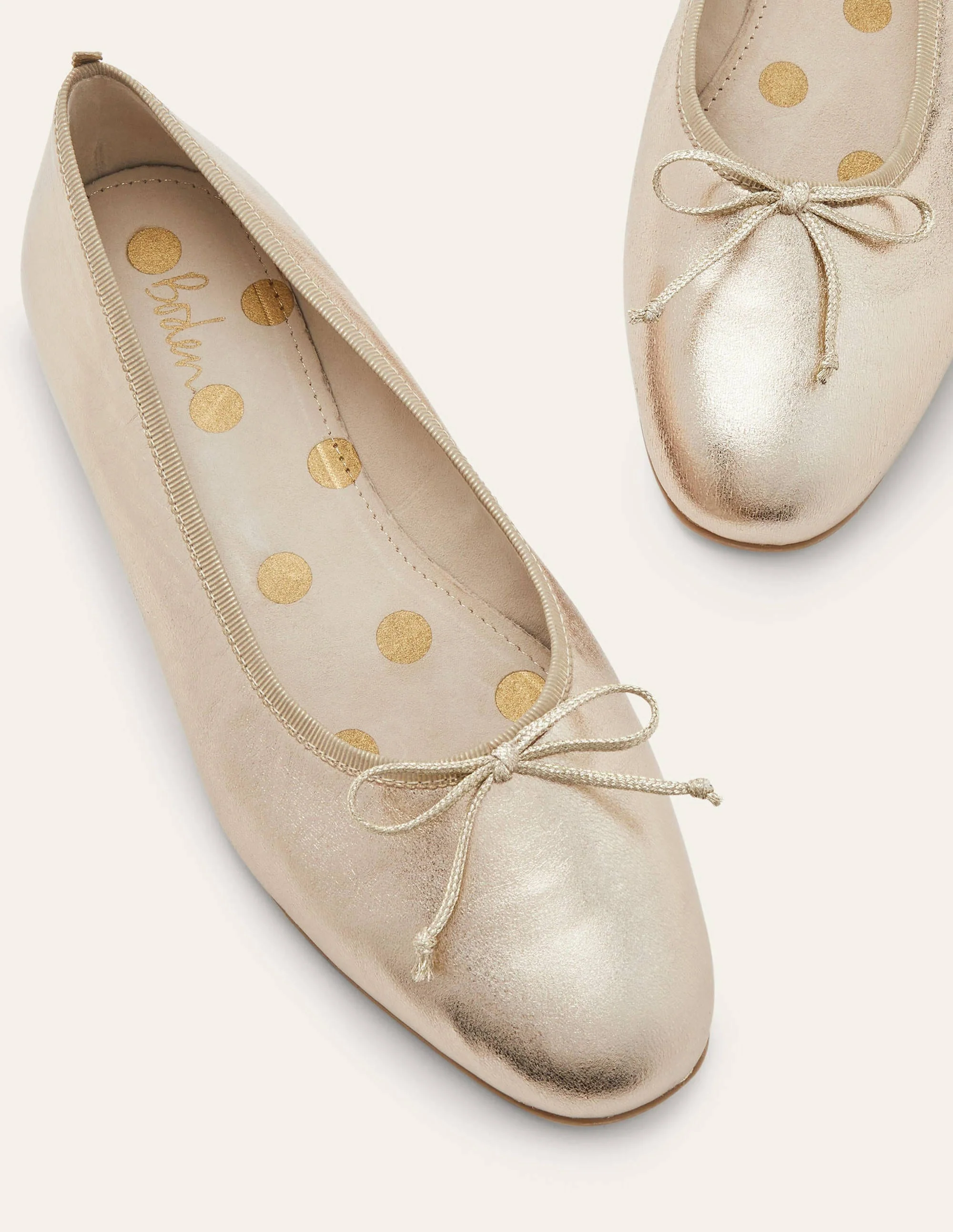 High Cut Ballerinas-Gold Metallic