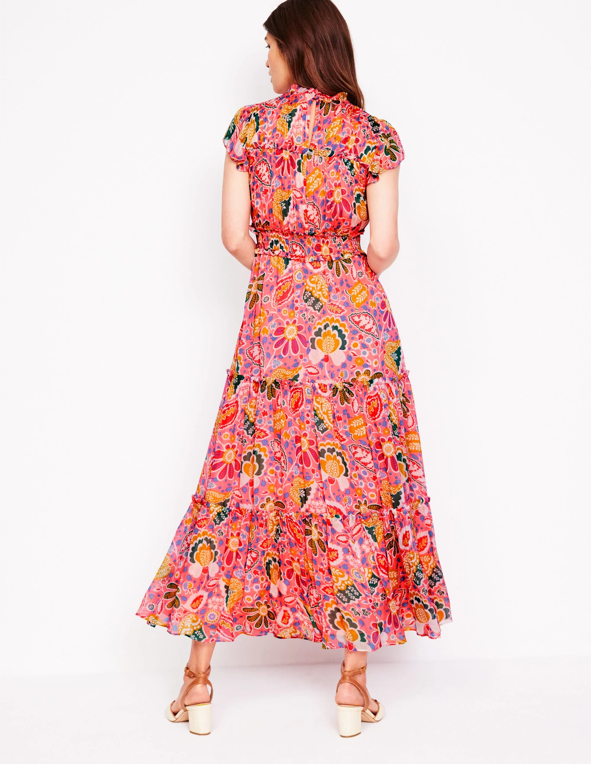 High Neck Sleeveless Dress-Multi, Flourishing Blooms - Image 4