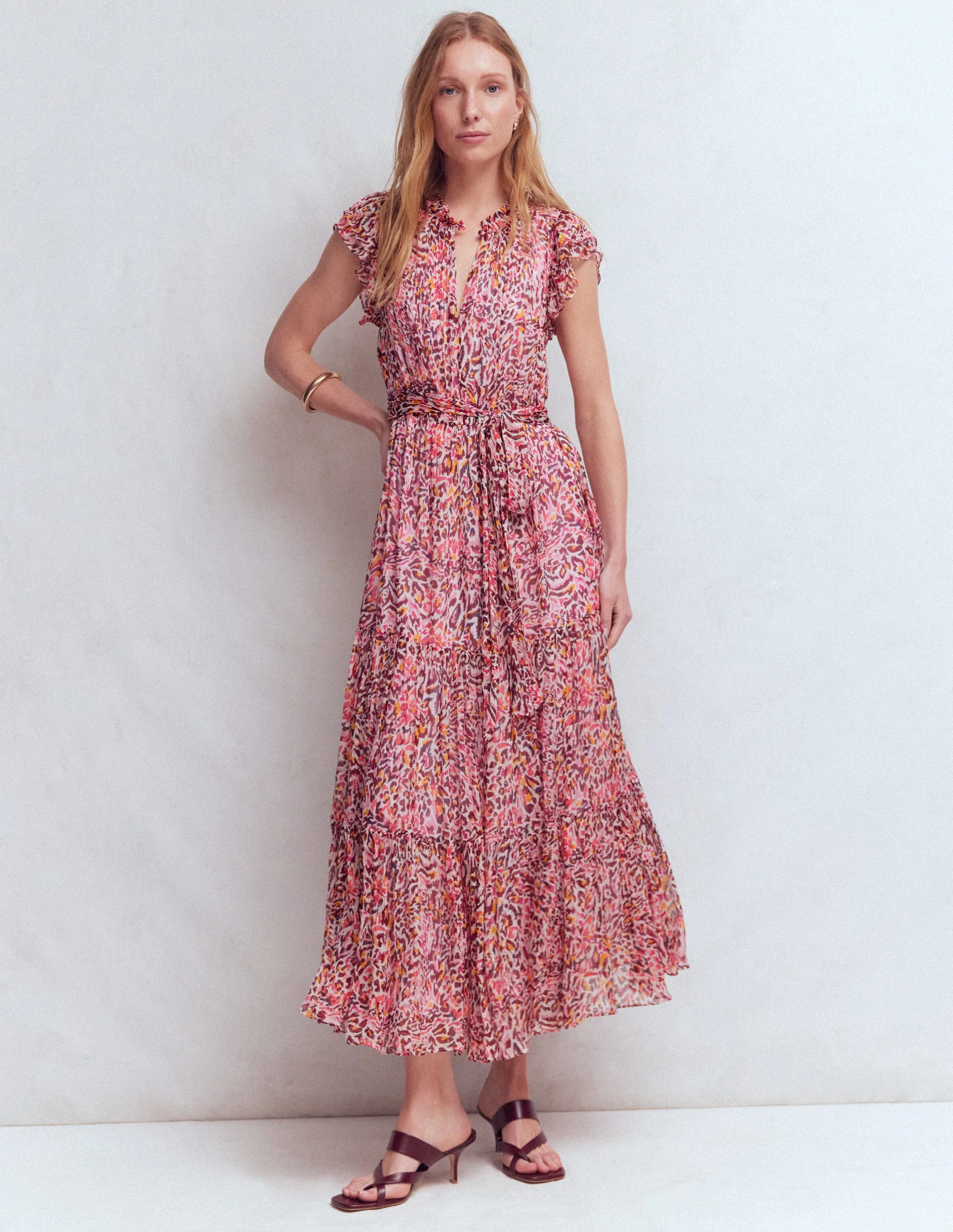 High Neck Sleeveless Dress-Multi Leopard Flow - Image 5
