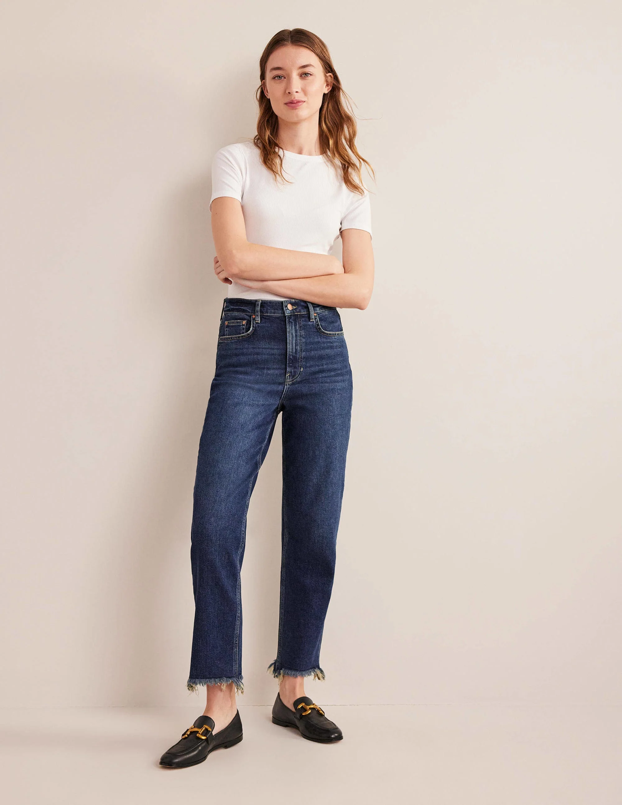 High Rise Classic Slim Jeans-Dark Vintage Yellow Tint