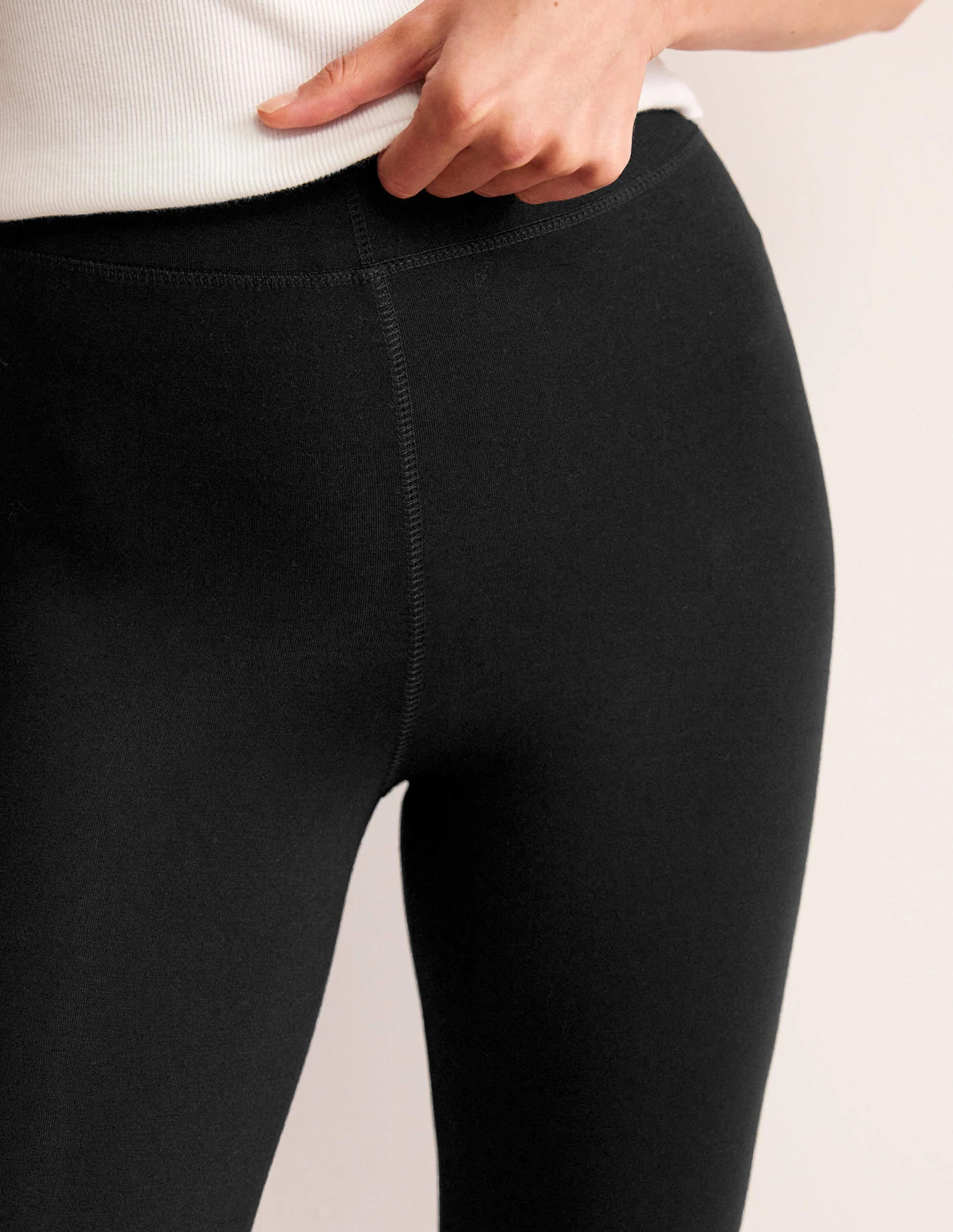 High Rise Jersey Leggings-Black - Image 2