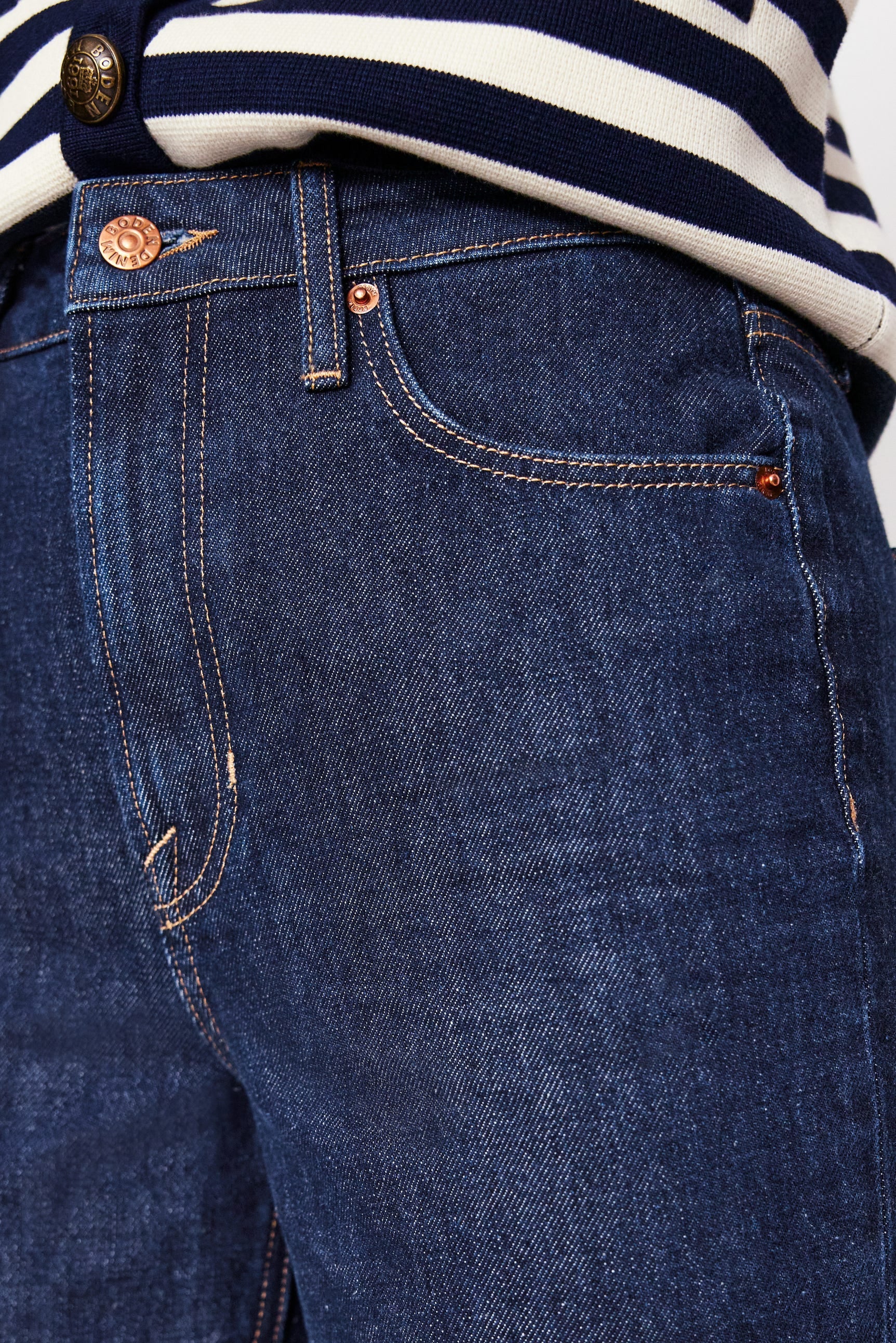 High Rise Straight Crop Jeans-Indigo - Image 6