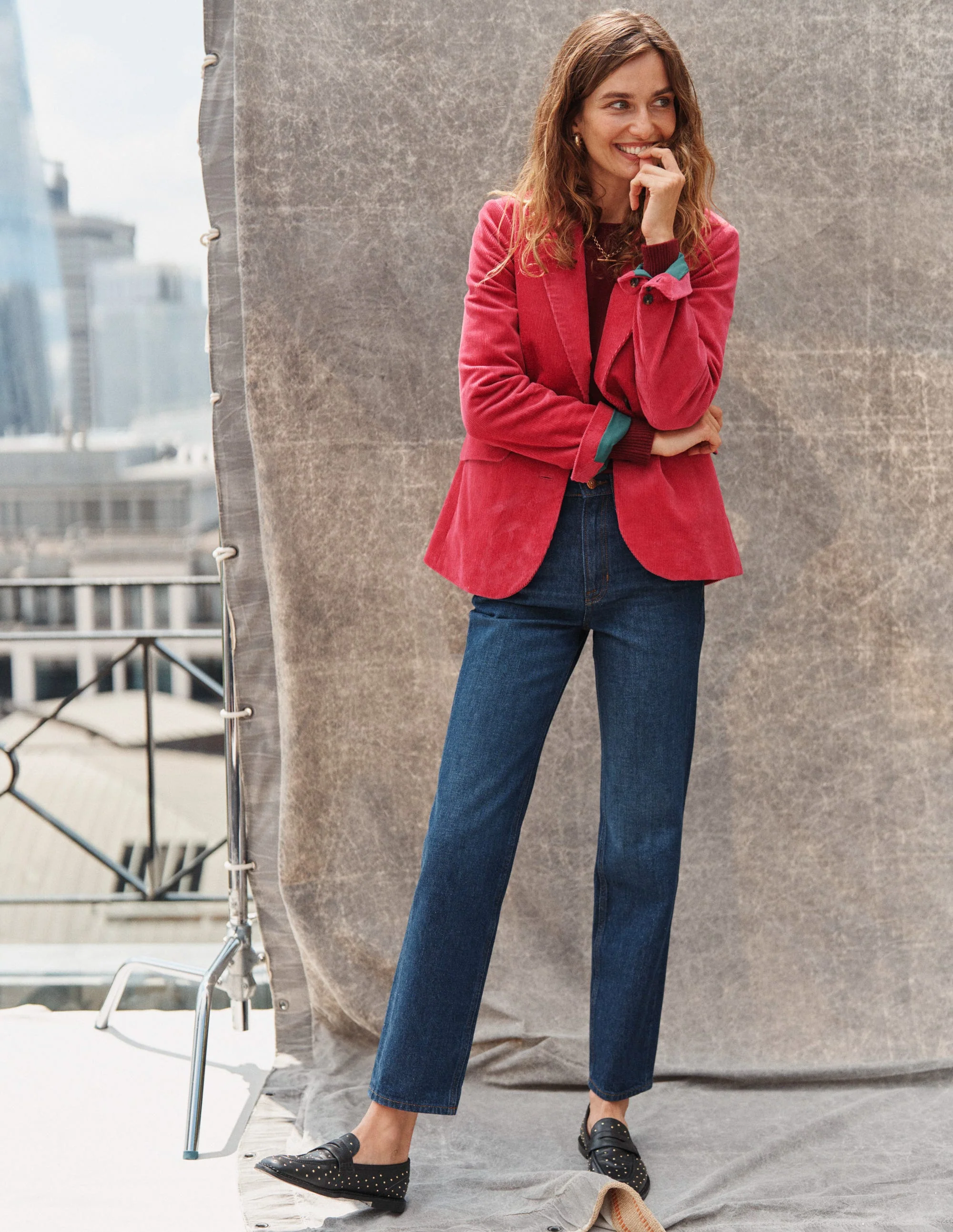 High Rise Straight Leg Jeans-Indigo - Image 7