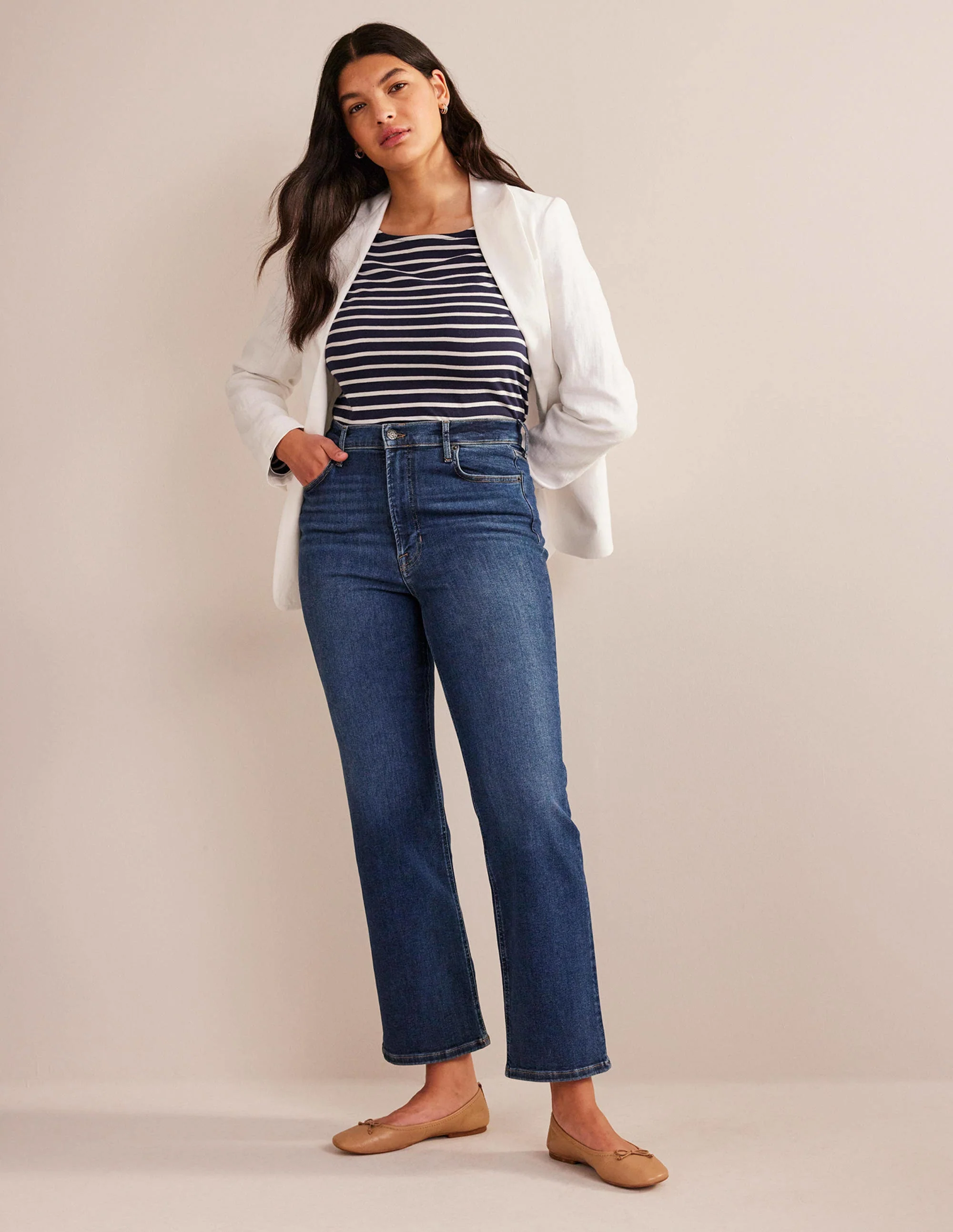 High Rise True Straight Jeans-Indigo - Image 6