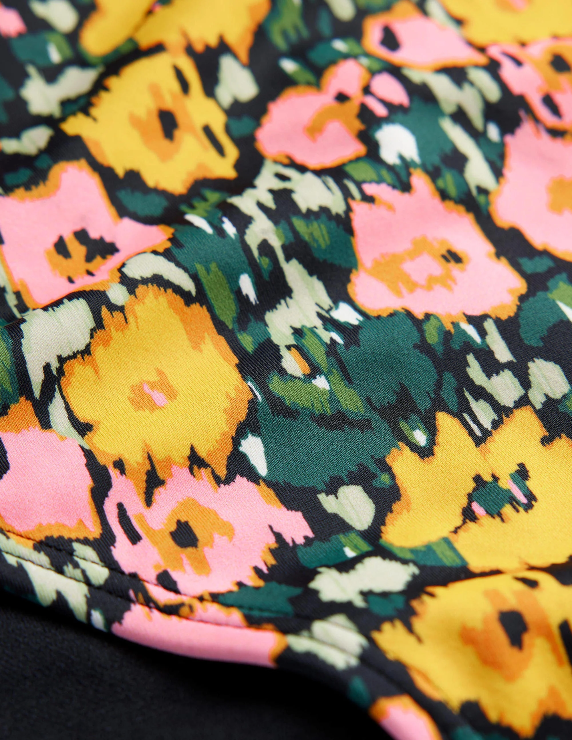 High Waisted Bikini Bottoms-Emerald Night, Abstract Poppy - Image 6