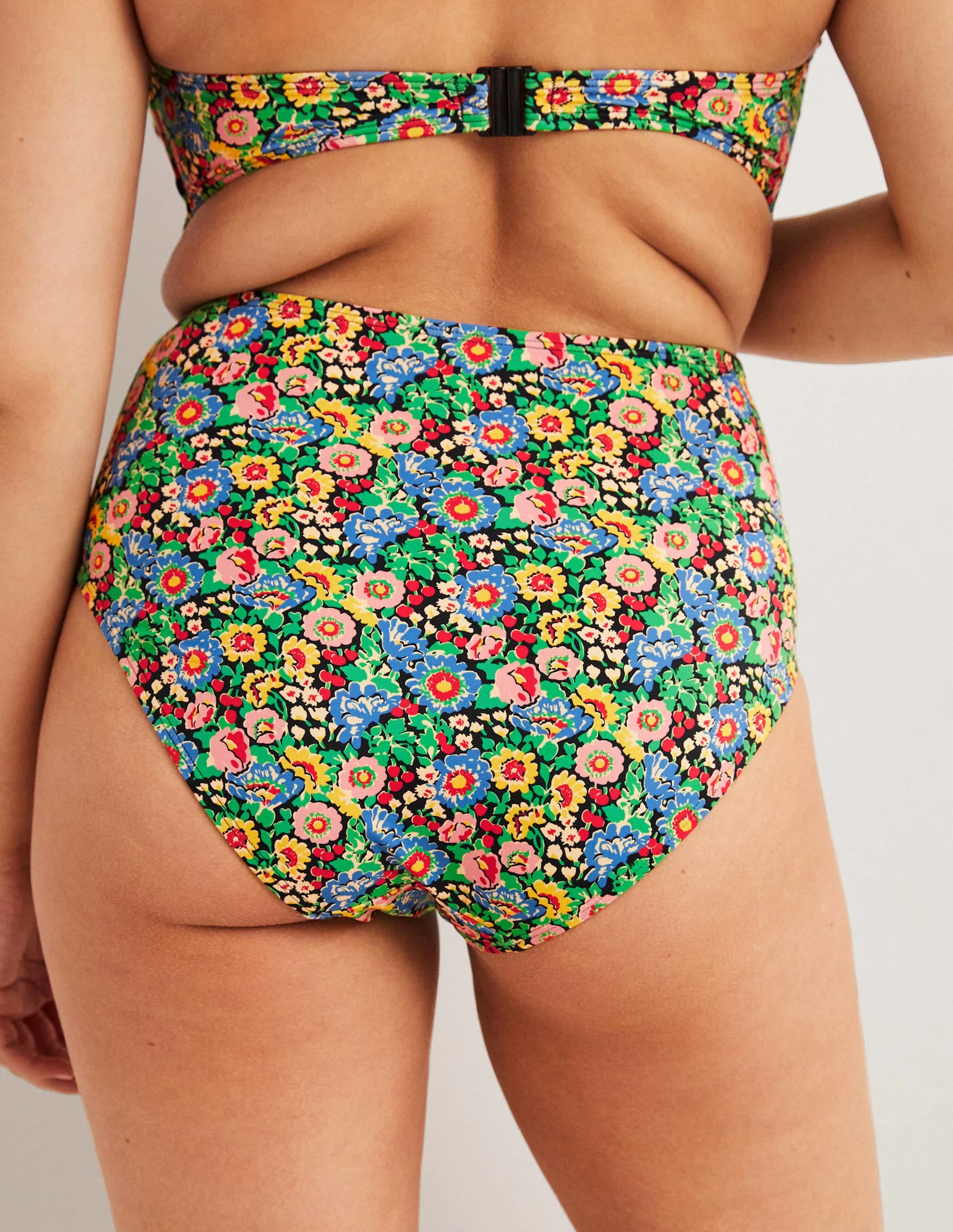 High Waisted Bikini Bottoms-Multi, Flora Illusion - Image 4