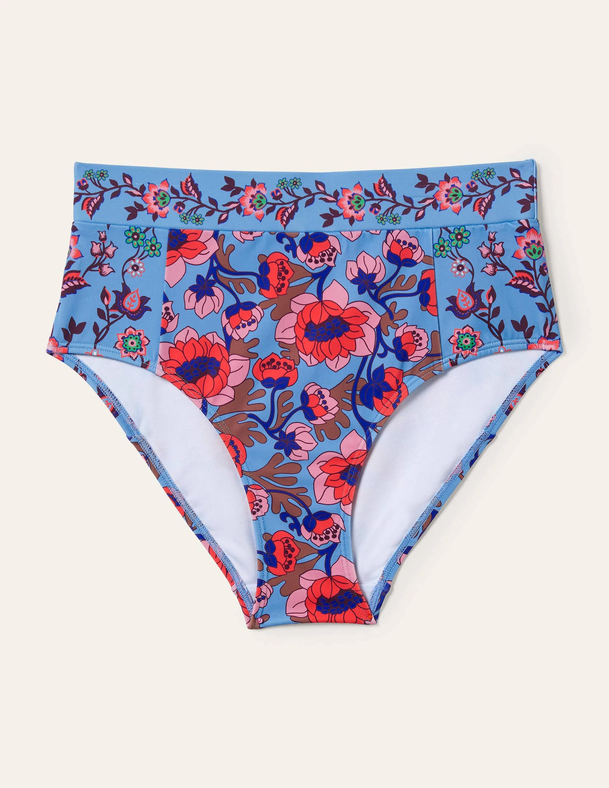 High Waisted Bikini Bottoms-Multi Horizon, Terrace Bud - Image 7