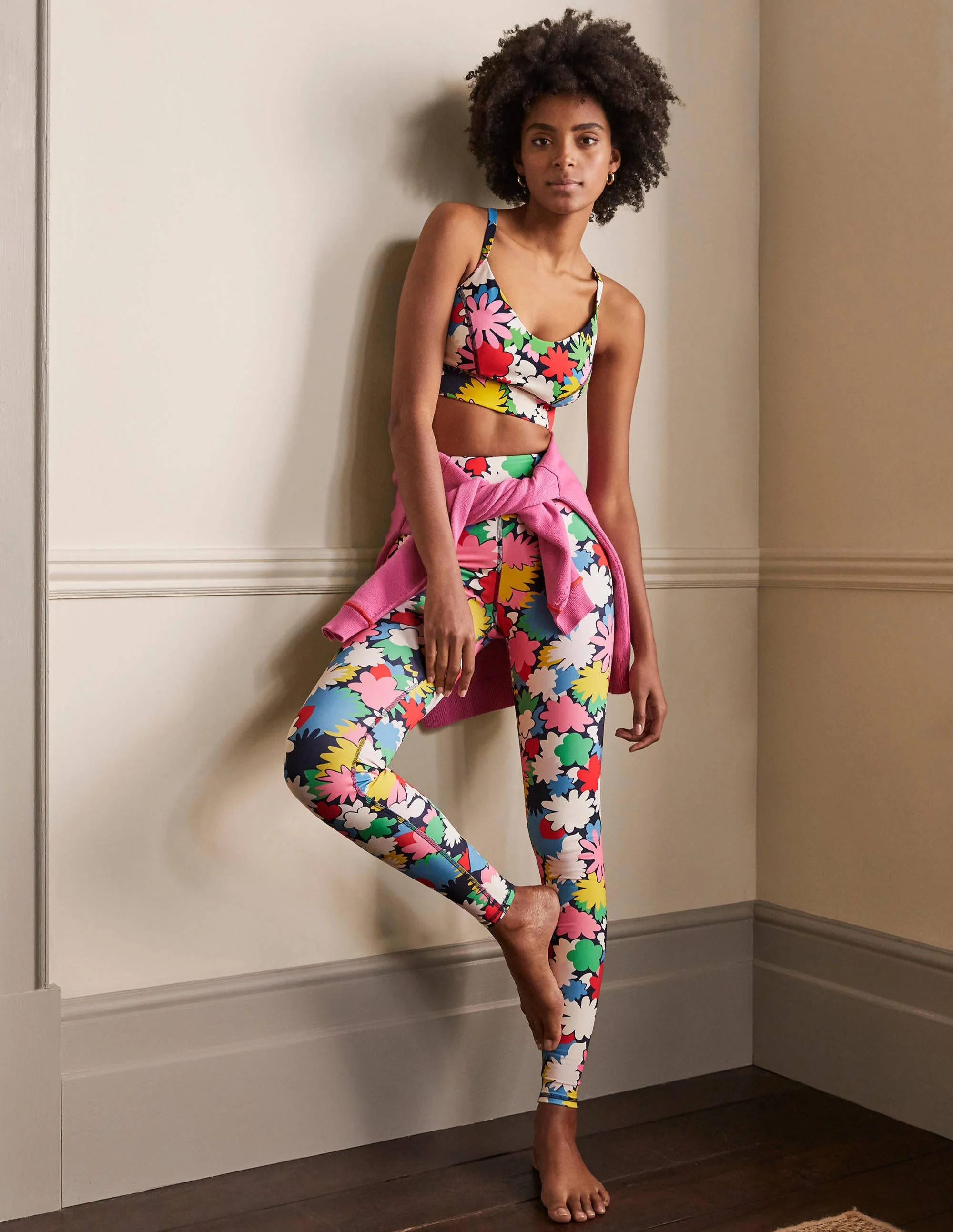 High Waisted Leggings-Navy, Paint Box