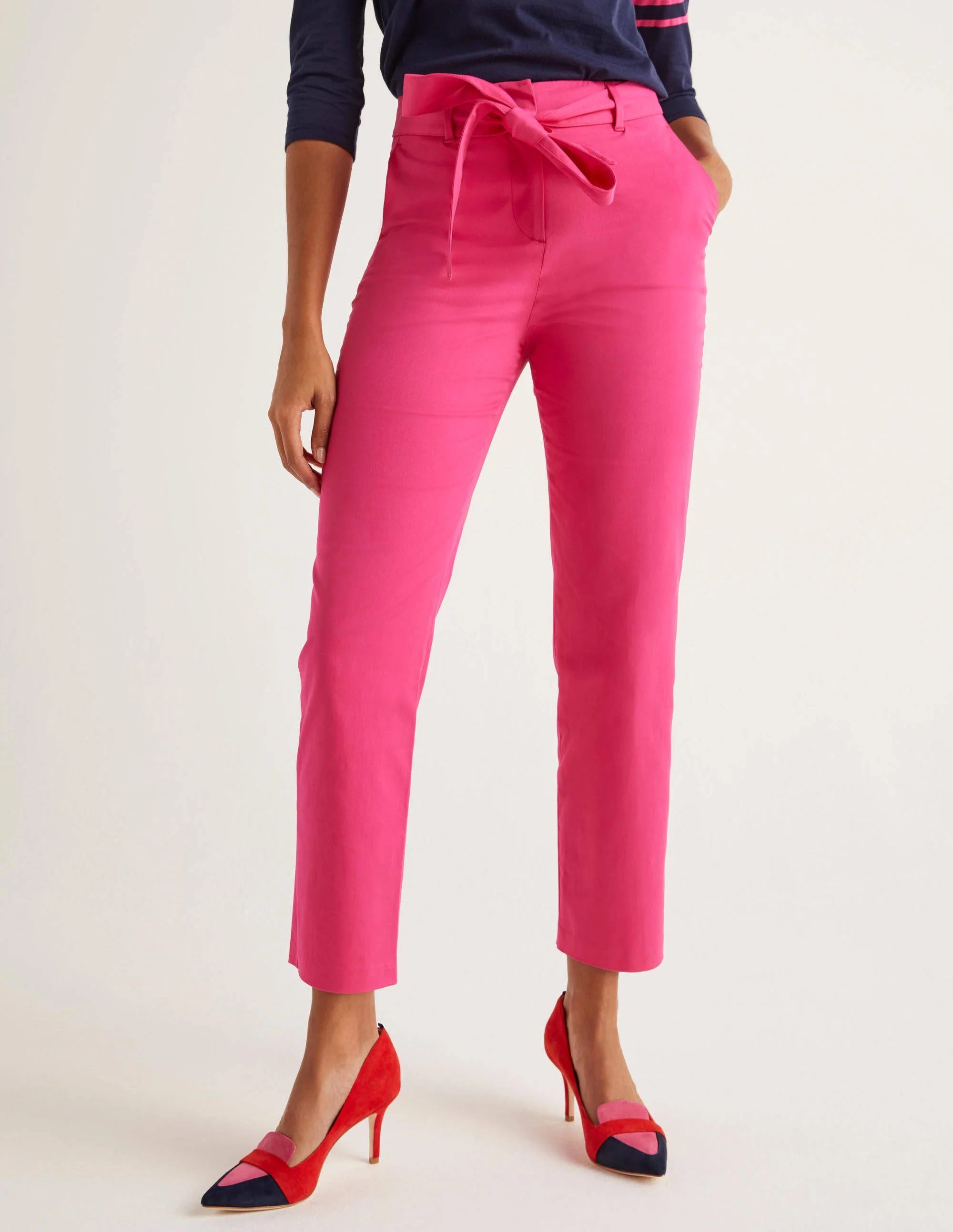 Highbury Tie Waist Trousers-Pop Pansy