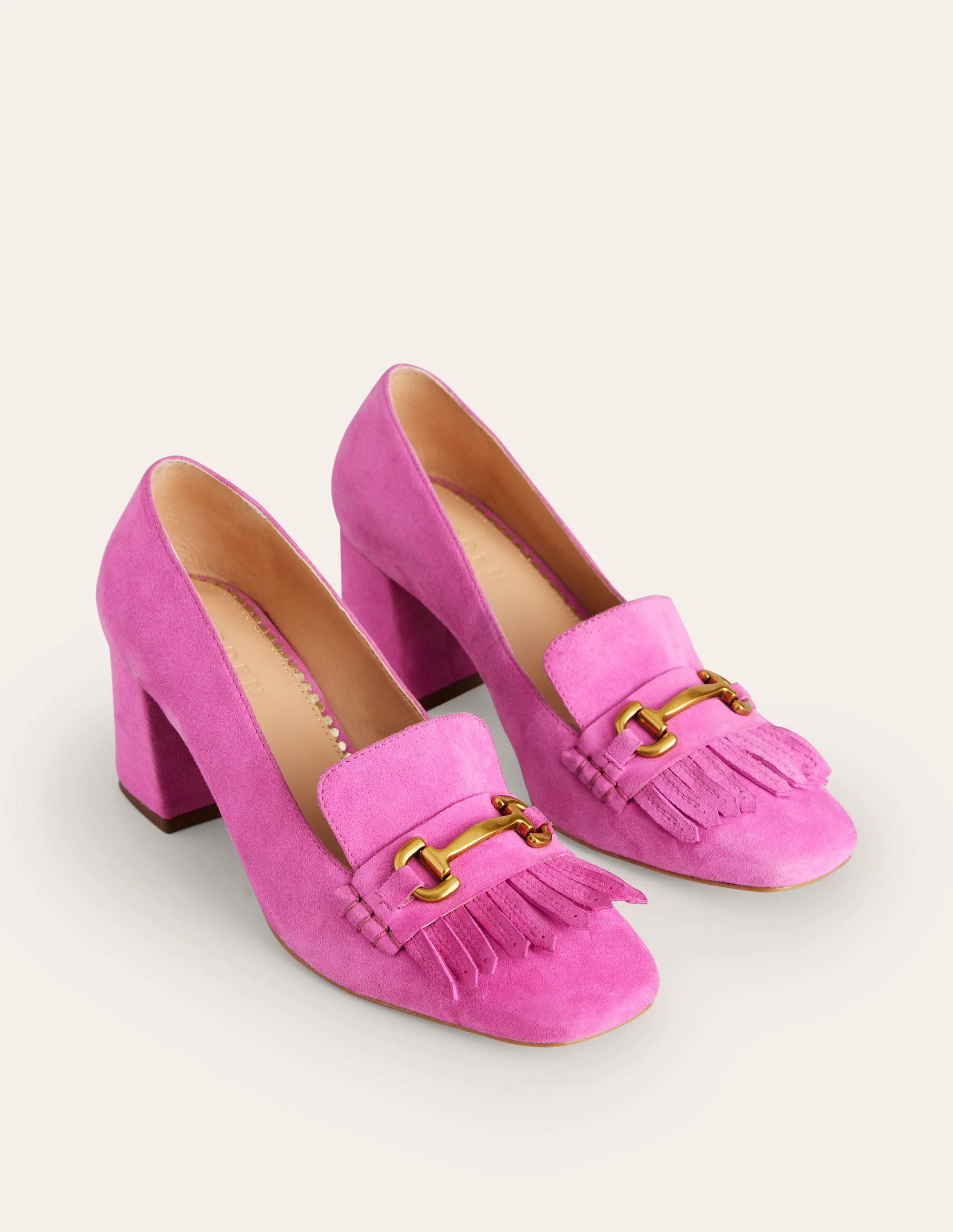 Iris Ghillie Heeled Loafers-Tickled Pink Suede - Image 3