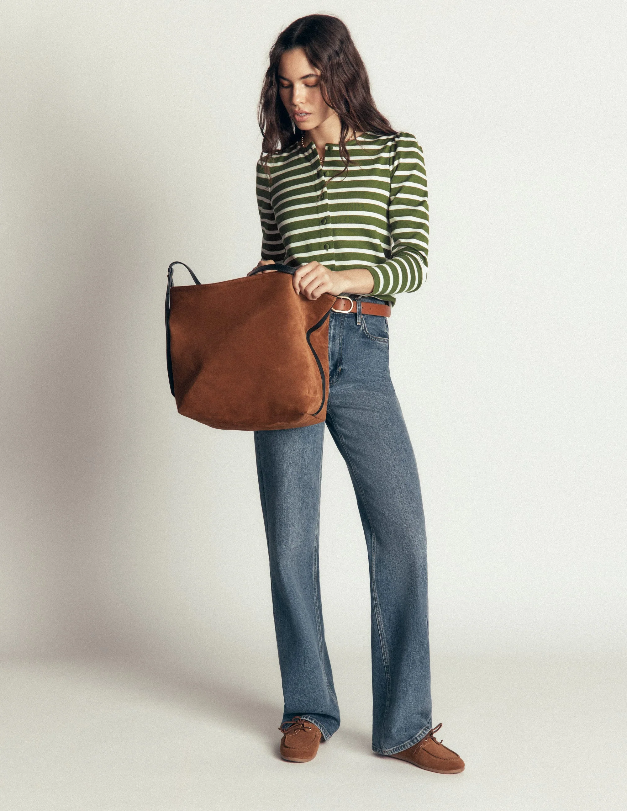 Iris Puff Sleeve Mariner-Chive/Ivory Stripe