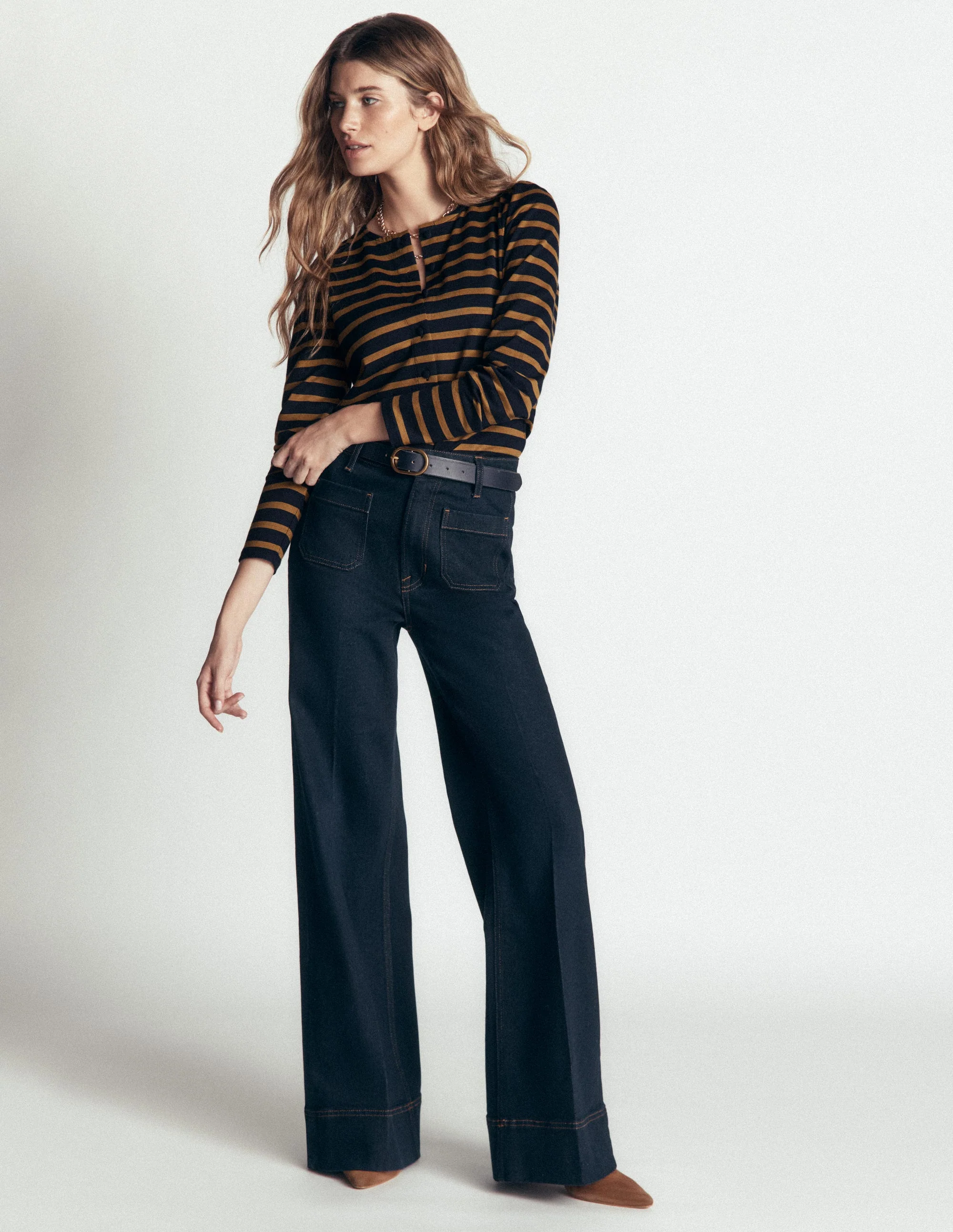 Iris Puff Sleeve Mariner-Navy/Dijon