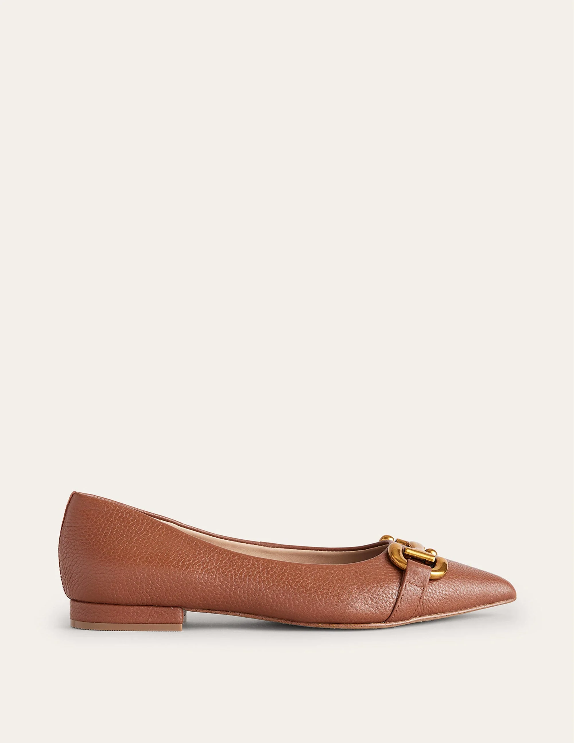 Iris Snaffle Ballet Flat-Tan Tumbled Leather - Image 2