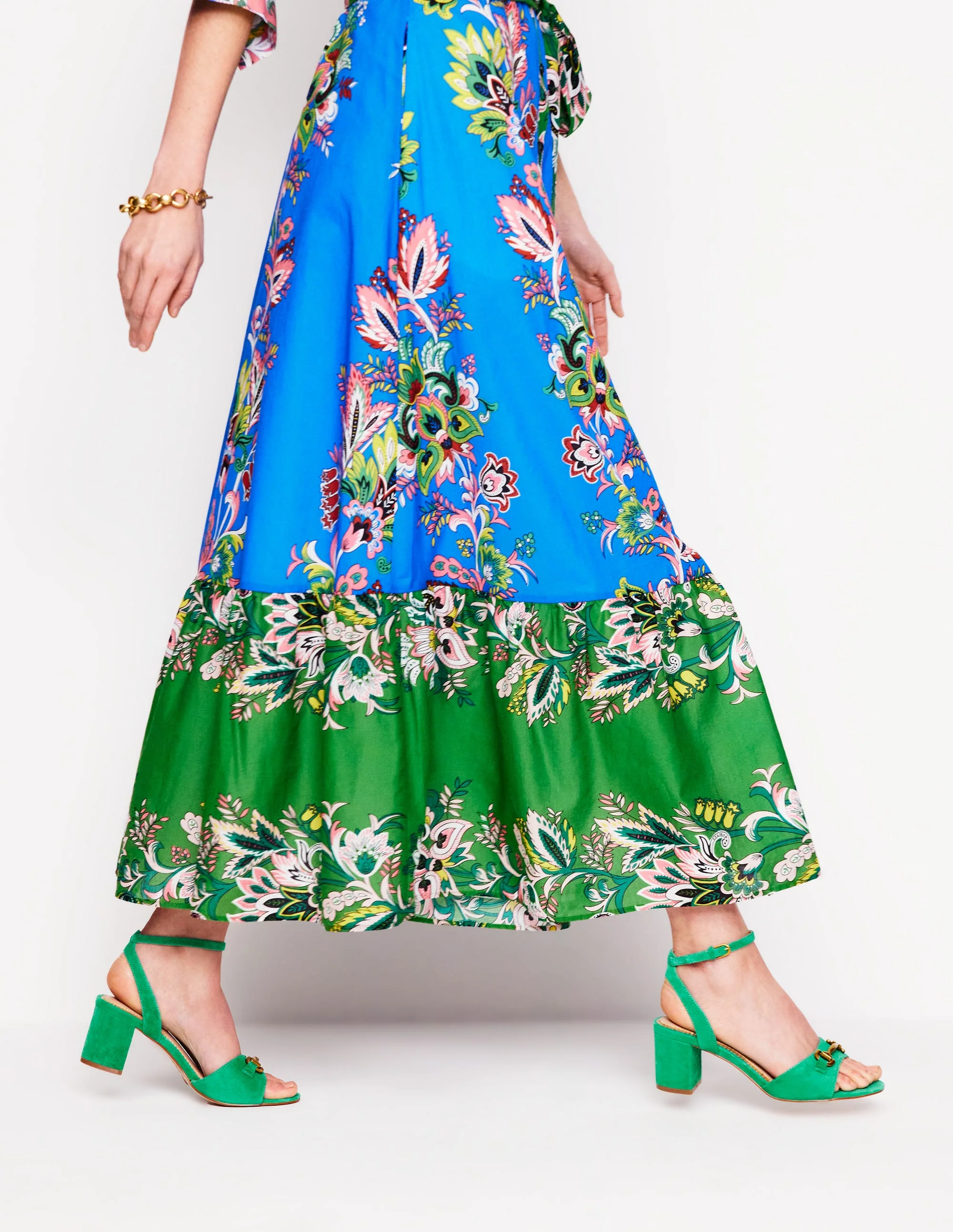 Iris Snaffle Block Heel Sandal-Rich Emerald - Image 2