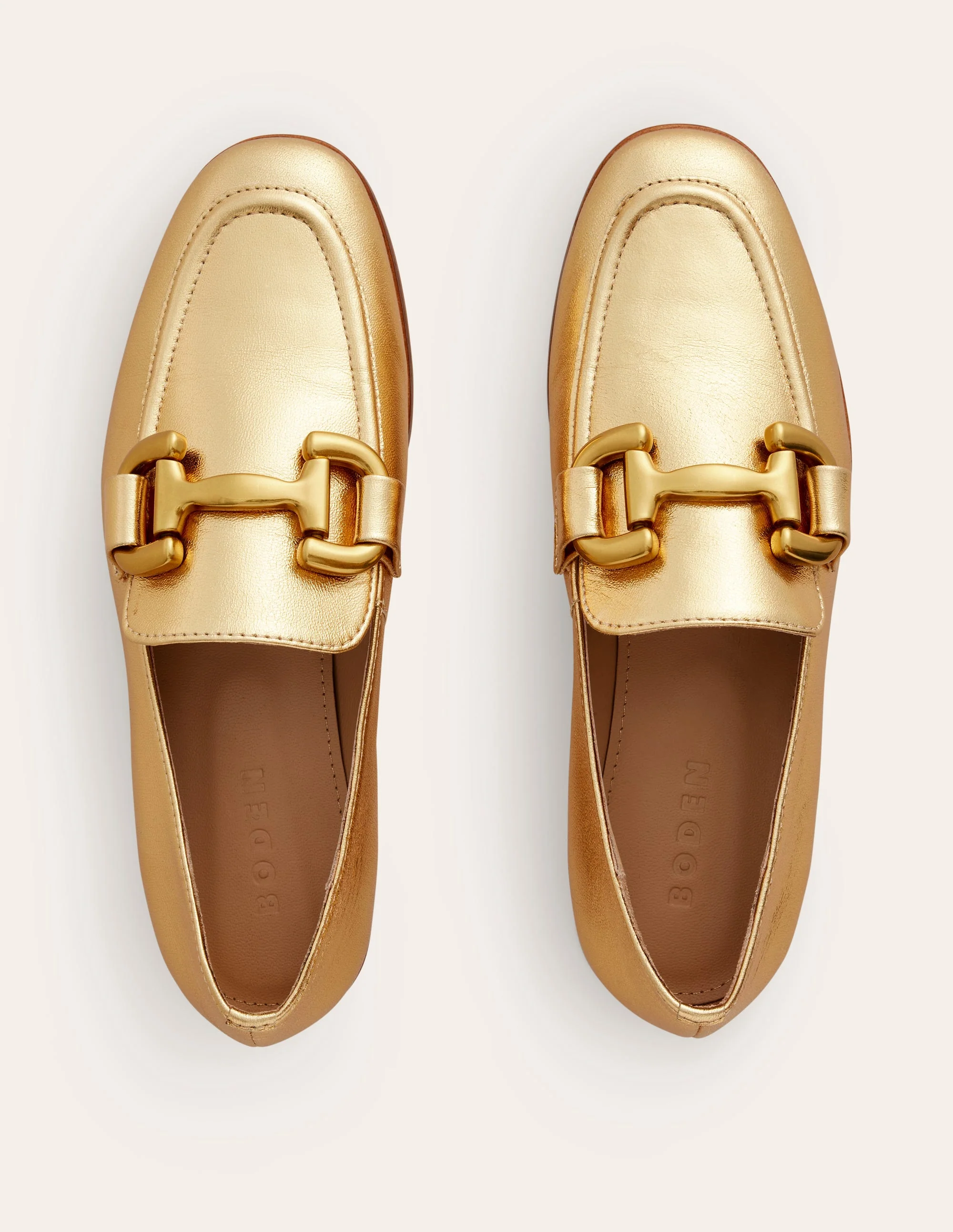 Iris Snaffle Loafers-Gold Leather - Image 5