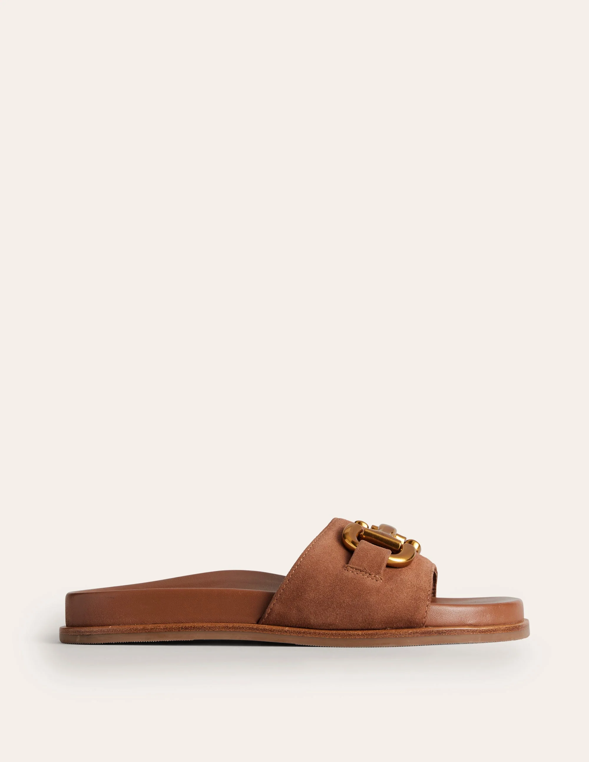 Iris Snaffle Slider Sandals-Tan Suede/ Leather - Image 2